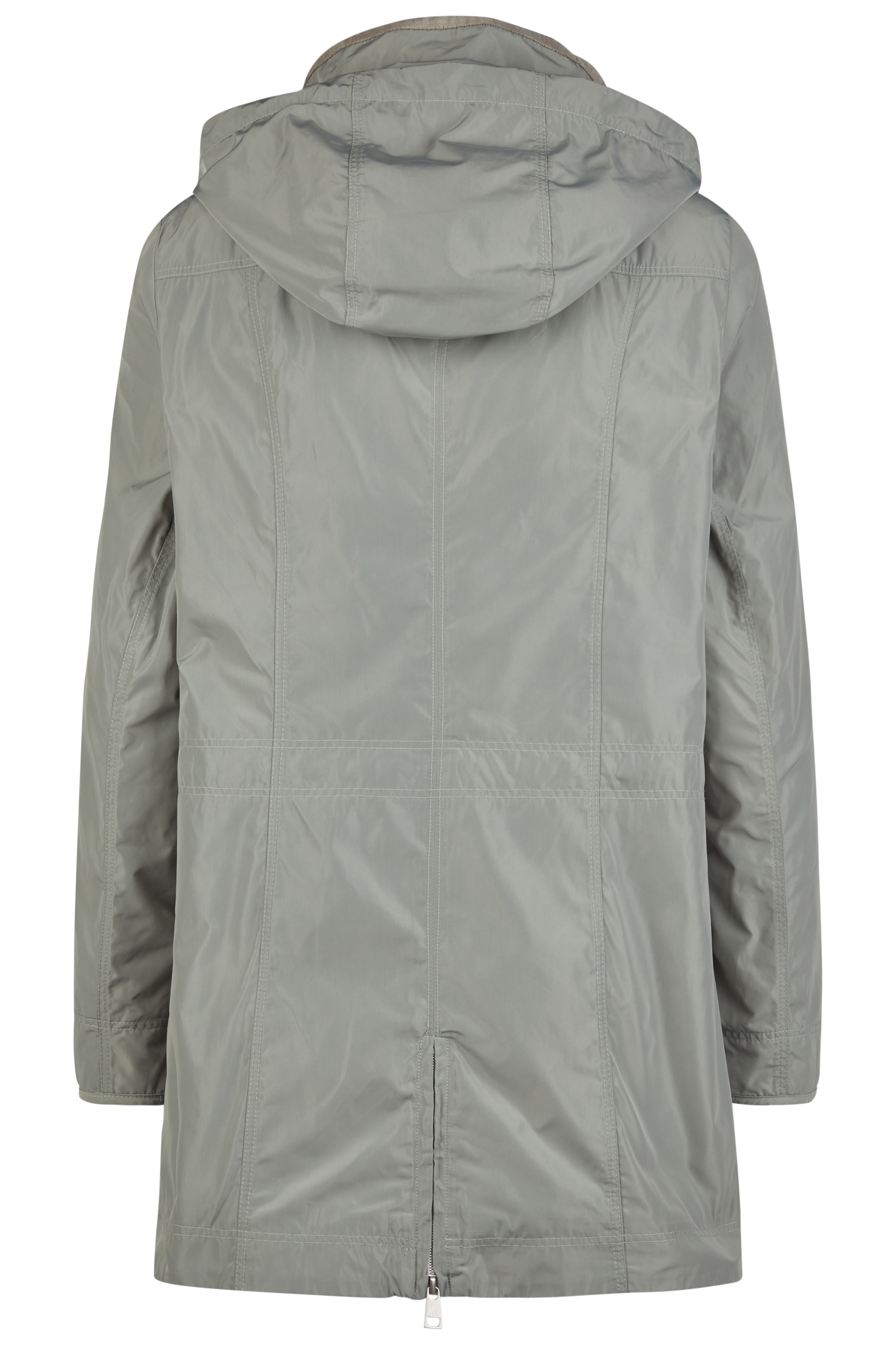 lange ungesteppte Outdoor-Jacke mit Kapuze