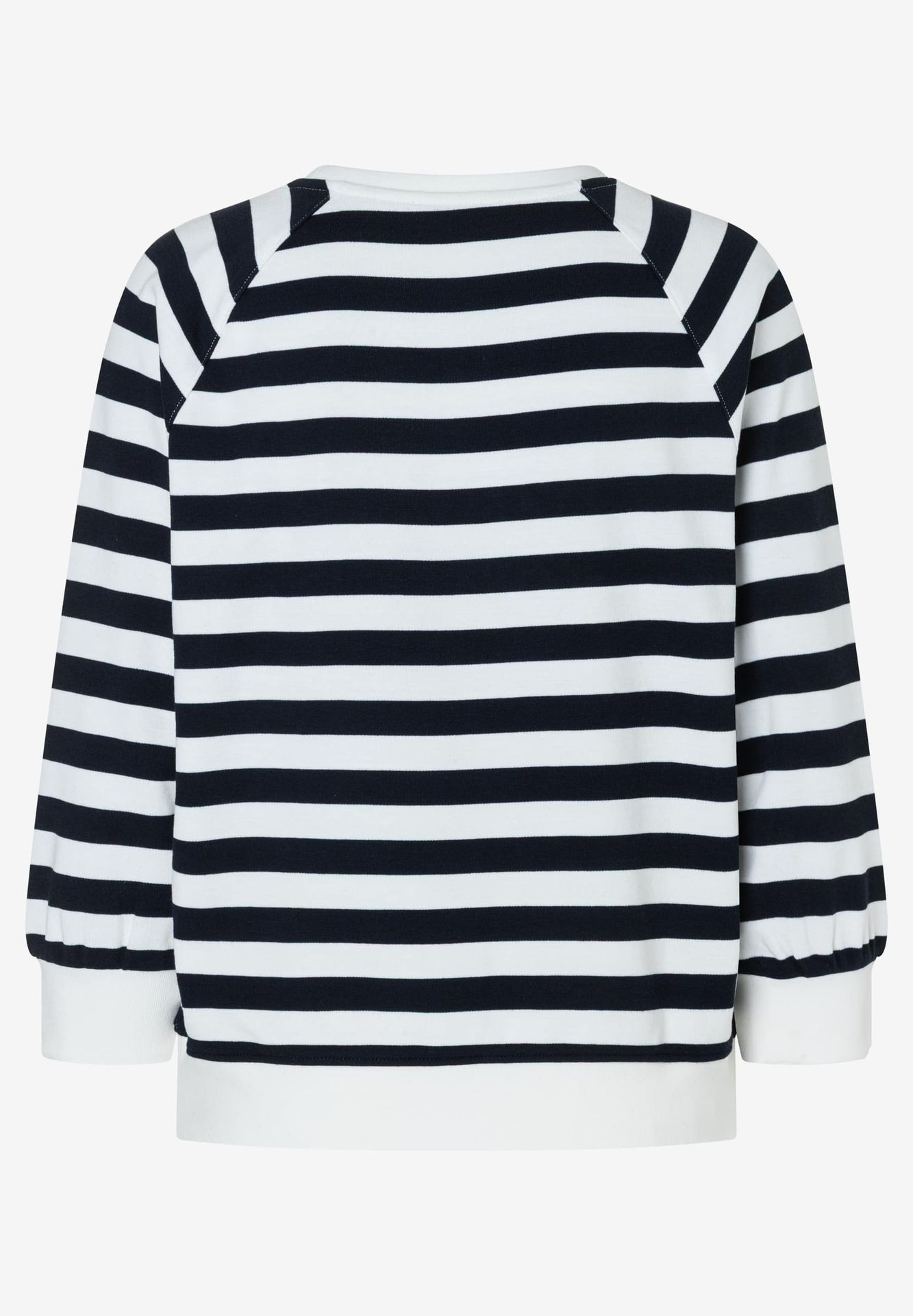 Ringel-Sweatshirt mit rotem Wording-Front-Motiv und Viskose-Anteil