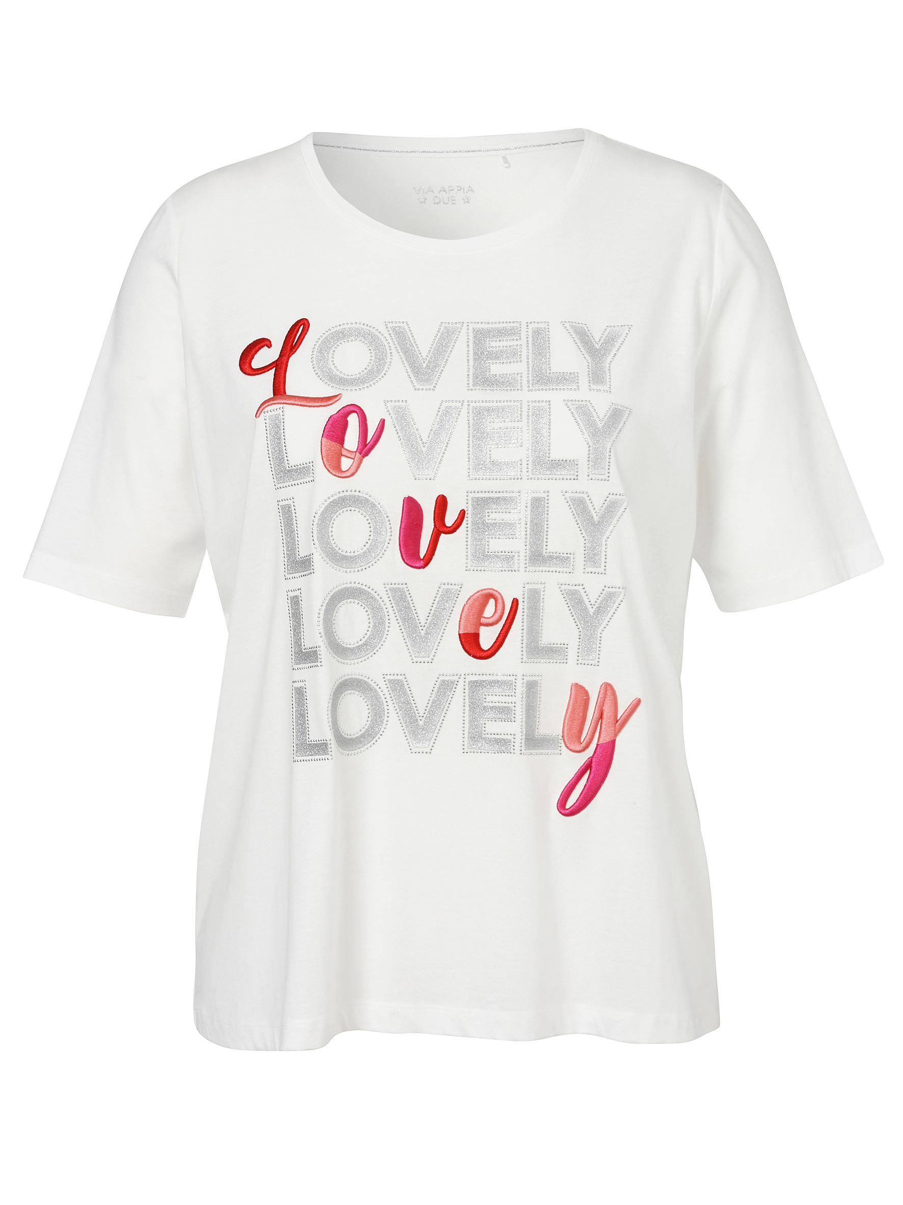 T-Shirt mit Druck Motiv  und Stickerei