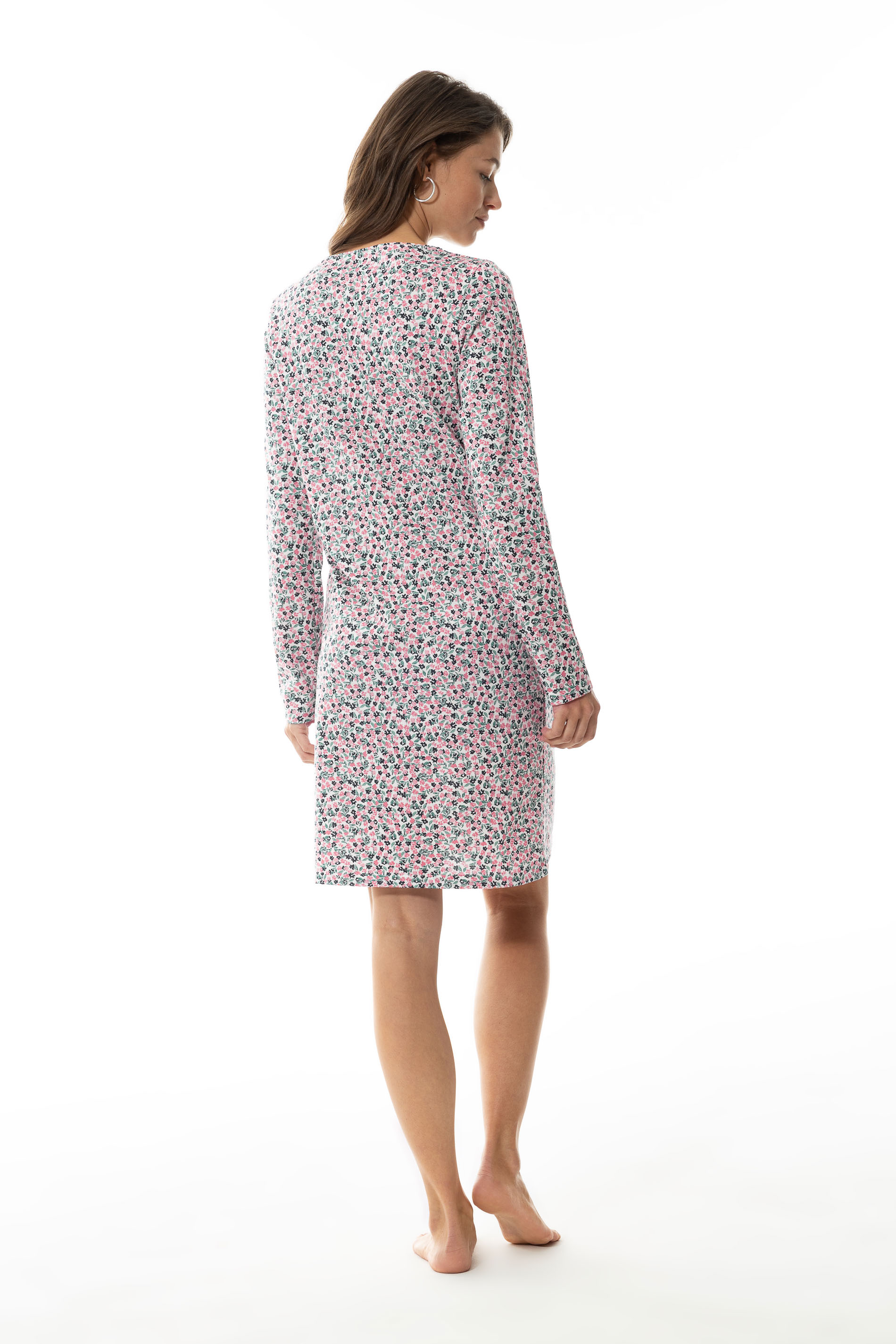 Sleepshirt mit Streublümchen-Muster aus reiner Baumwoll-Jersey