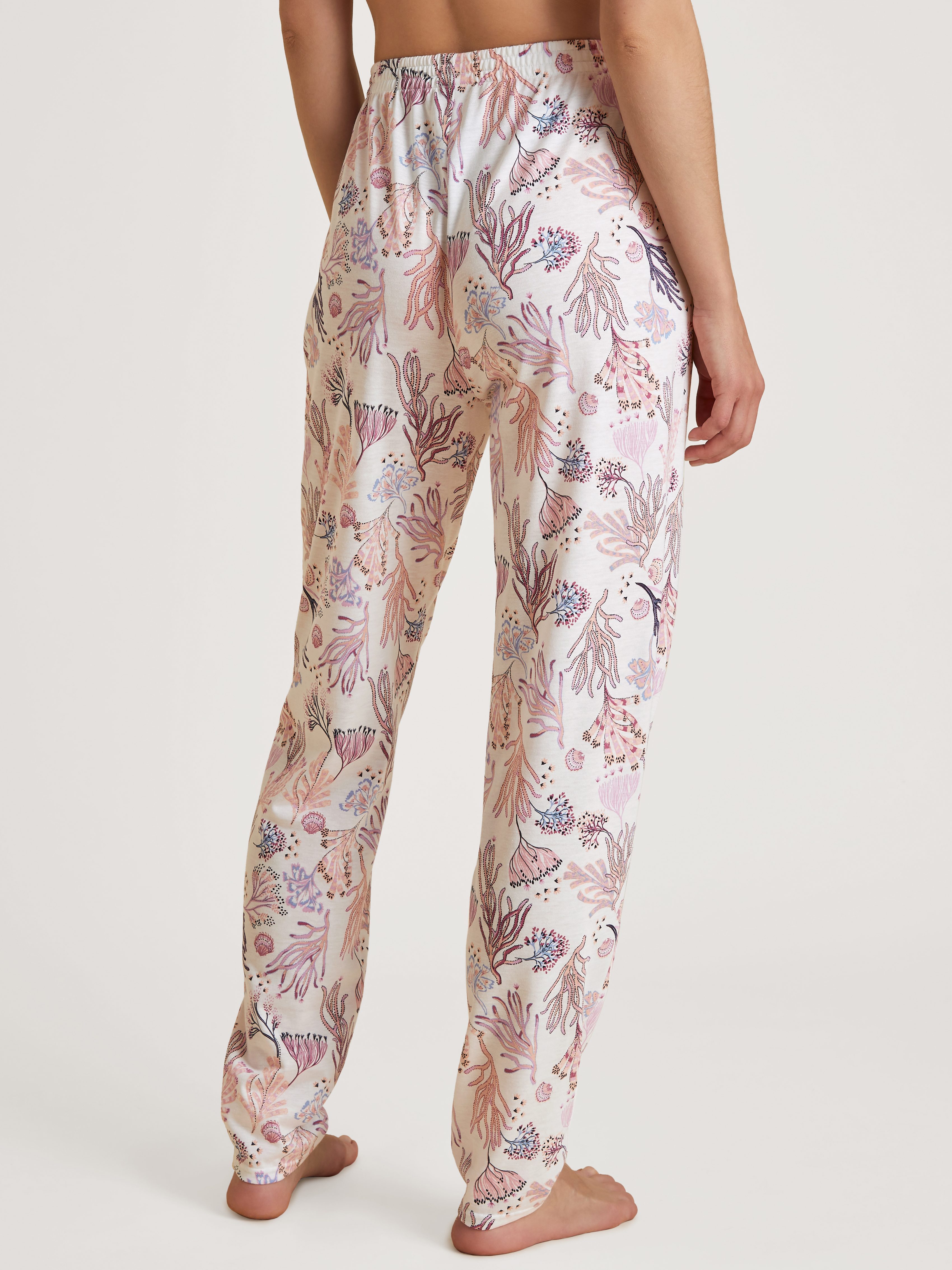 lange Damen Sleep-Hose mit Paisley-Print aus Baumwoll-Modal-Jersey