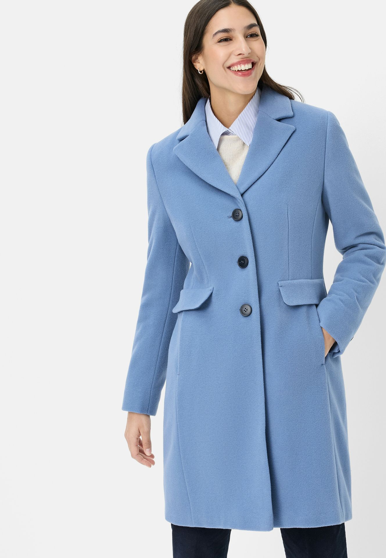 eleganter Wollkurzmantel im Blazerstil mit Cashmere-Anteil