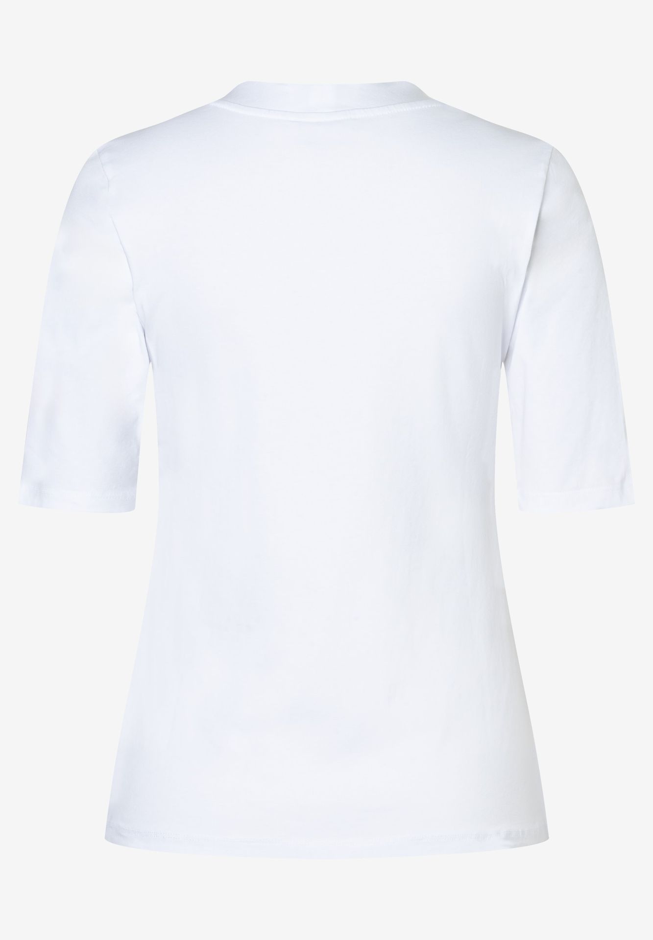 edles uni Basic-T-Shirt mit gedoppelter Front aus Baumwoll-Jersey