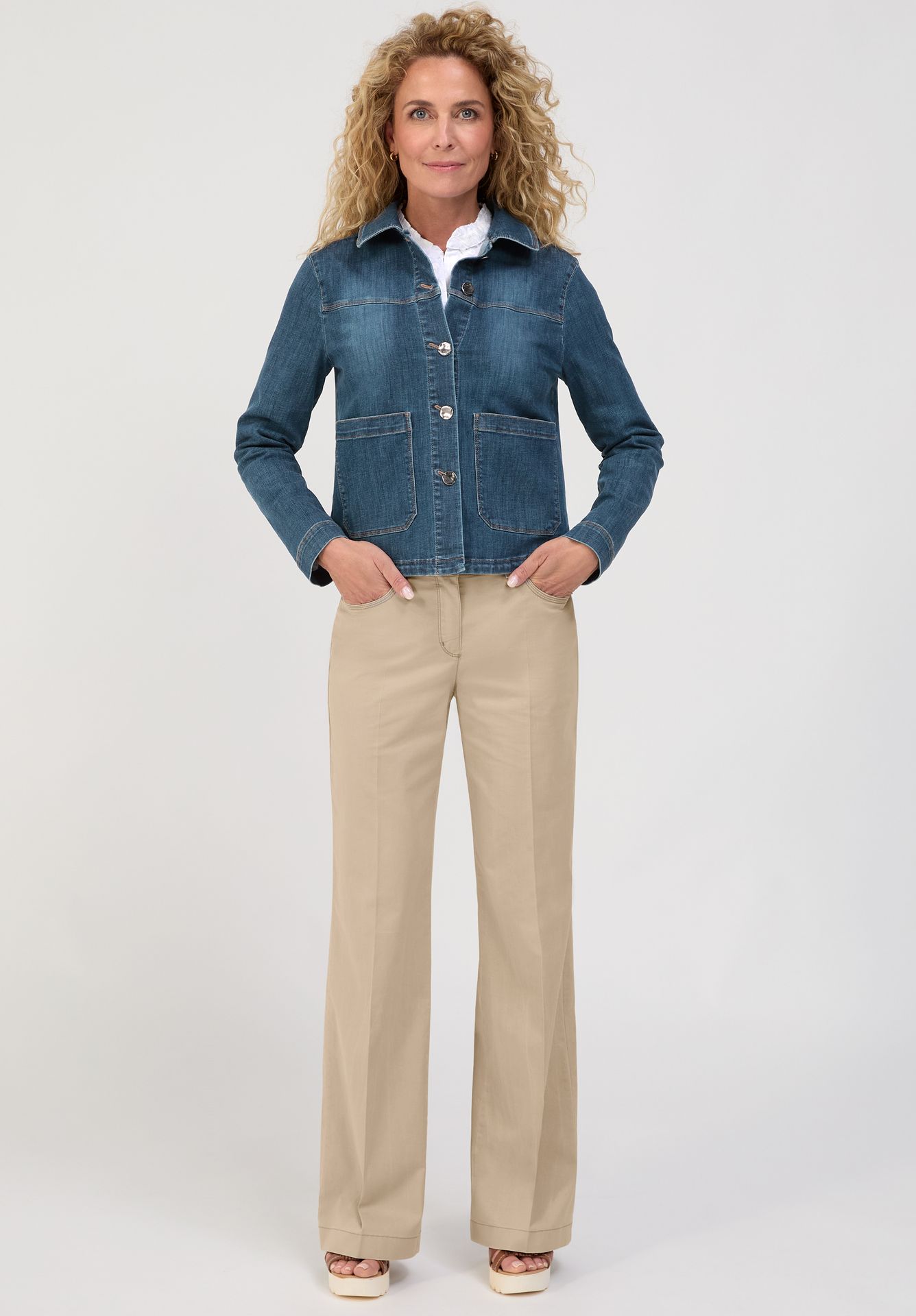 elastische Baumwoll-Jeans "MELBOUNRE" mit weitem Bein