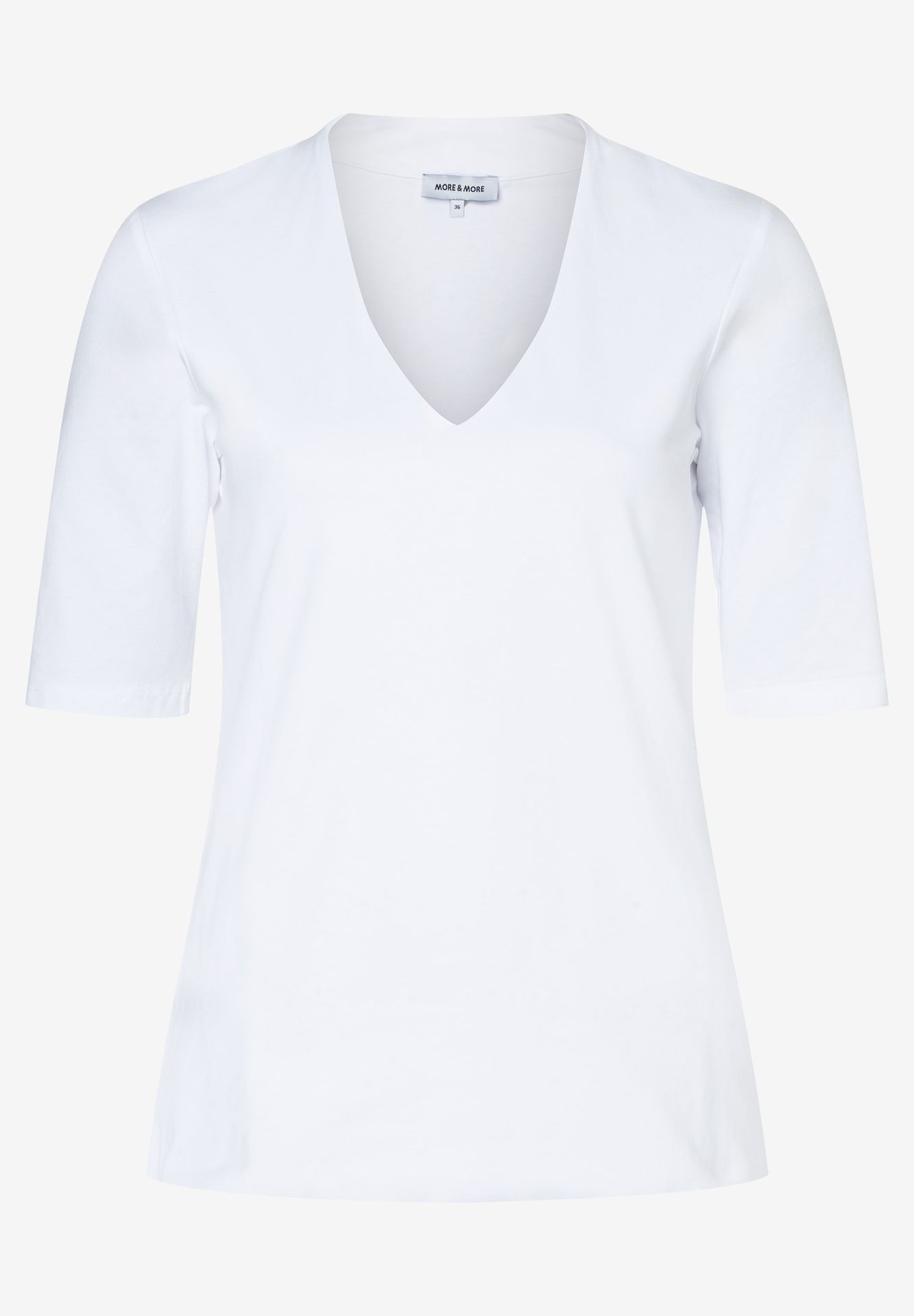 edles uni Basic-T-Shirt mit gedoppelter Front aus Baumwoll-Jersey