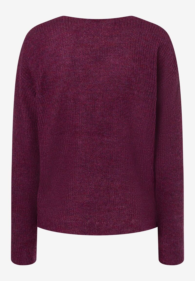 lockerer Ajour-Strick Pullover mit Wollanteil