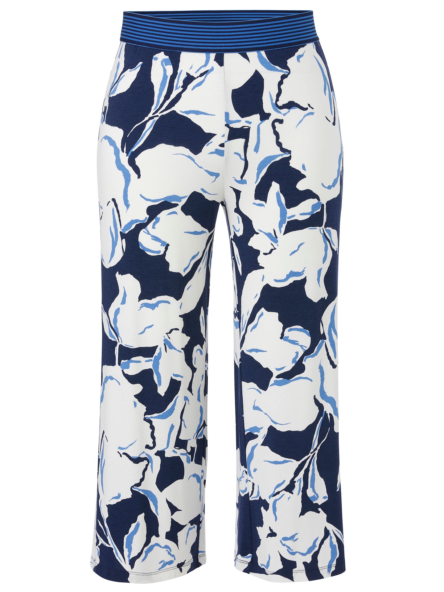 Culotte mit groß-floralem Print aus Viskose mit Schlupfbund