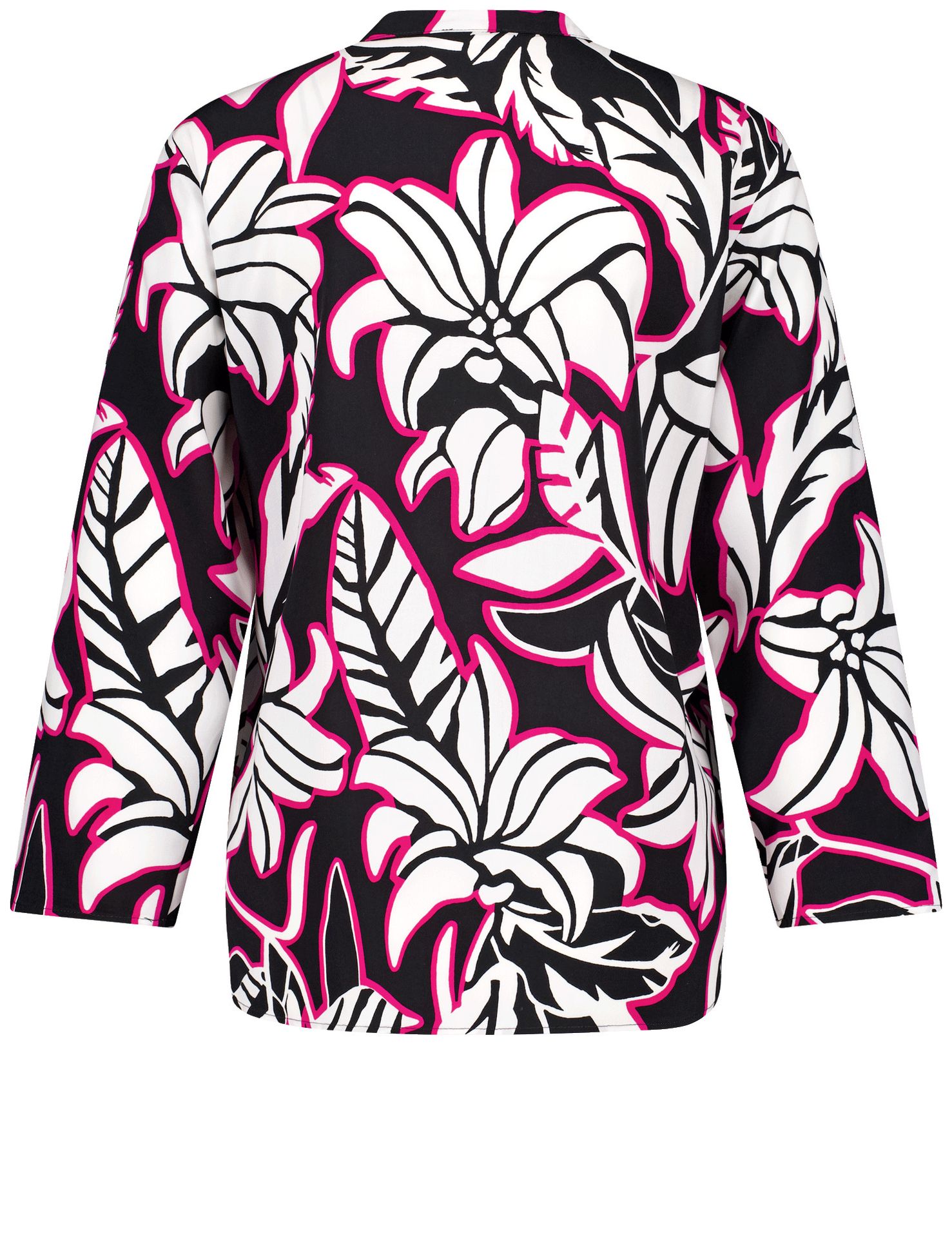 Tunikabluse mit grooßfloralem Print aus reiner Viskose