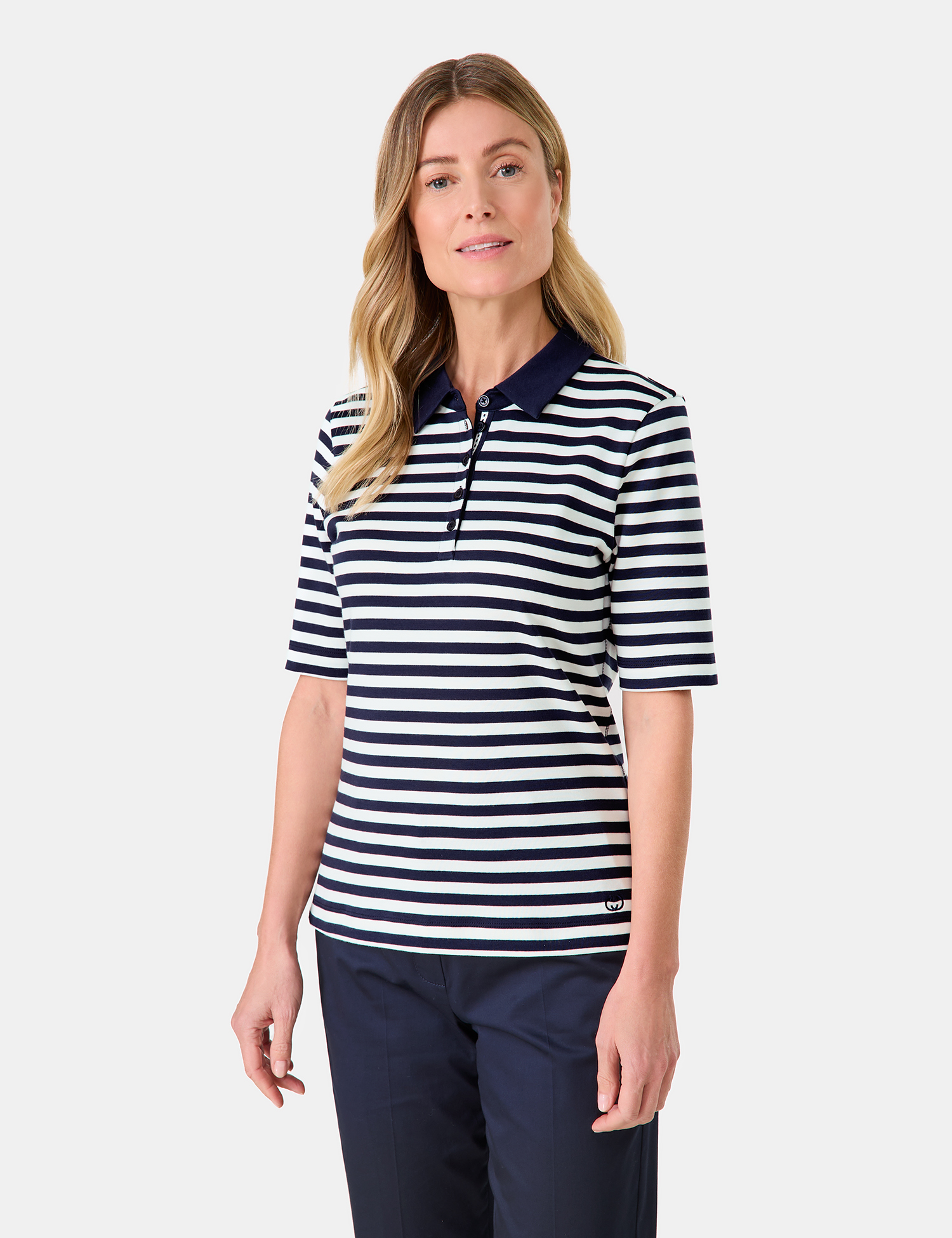 Geringeltes Poloshirt aus reiner Baumwolle