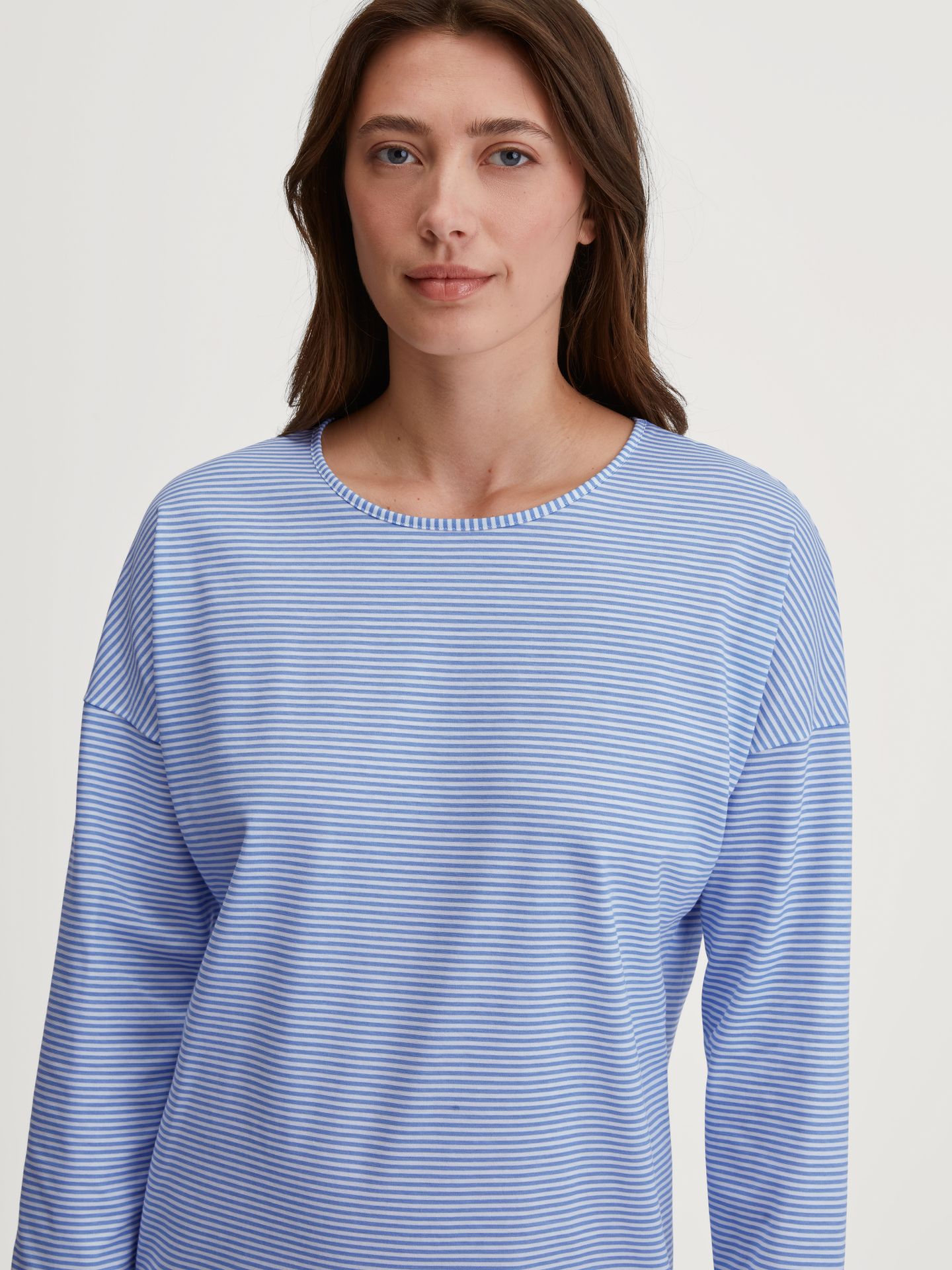 feingeringeltes Nachthemd aus reinem Baumwoll-Jersey