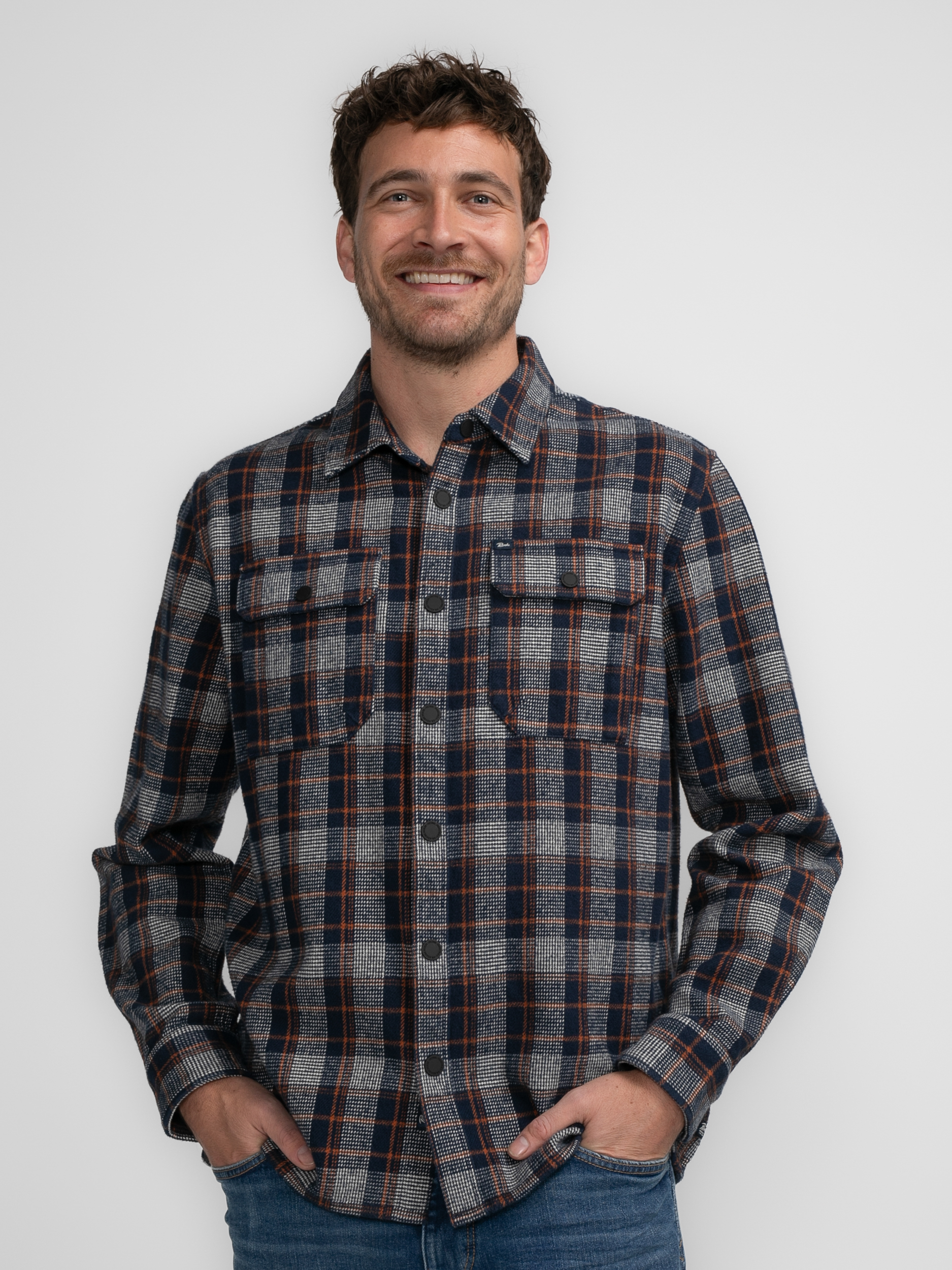 Men Shirt Long Sleeve Check