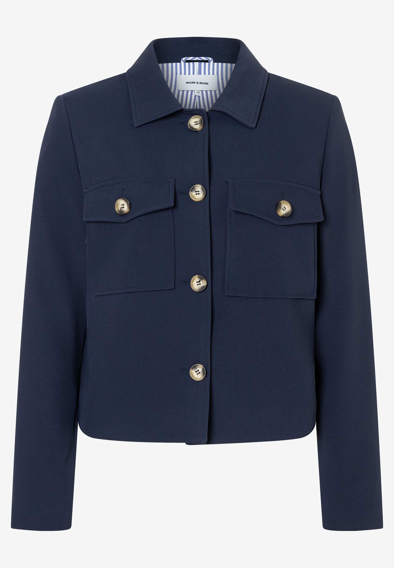 uni Kurz-Blazer mit aufgesetzten Brusttaschen aus Baumwoll-Elasthan-Mix