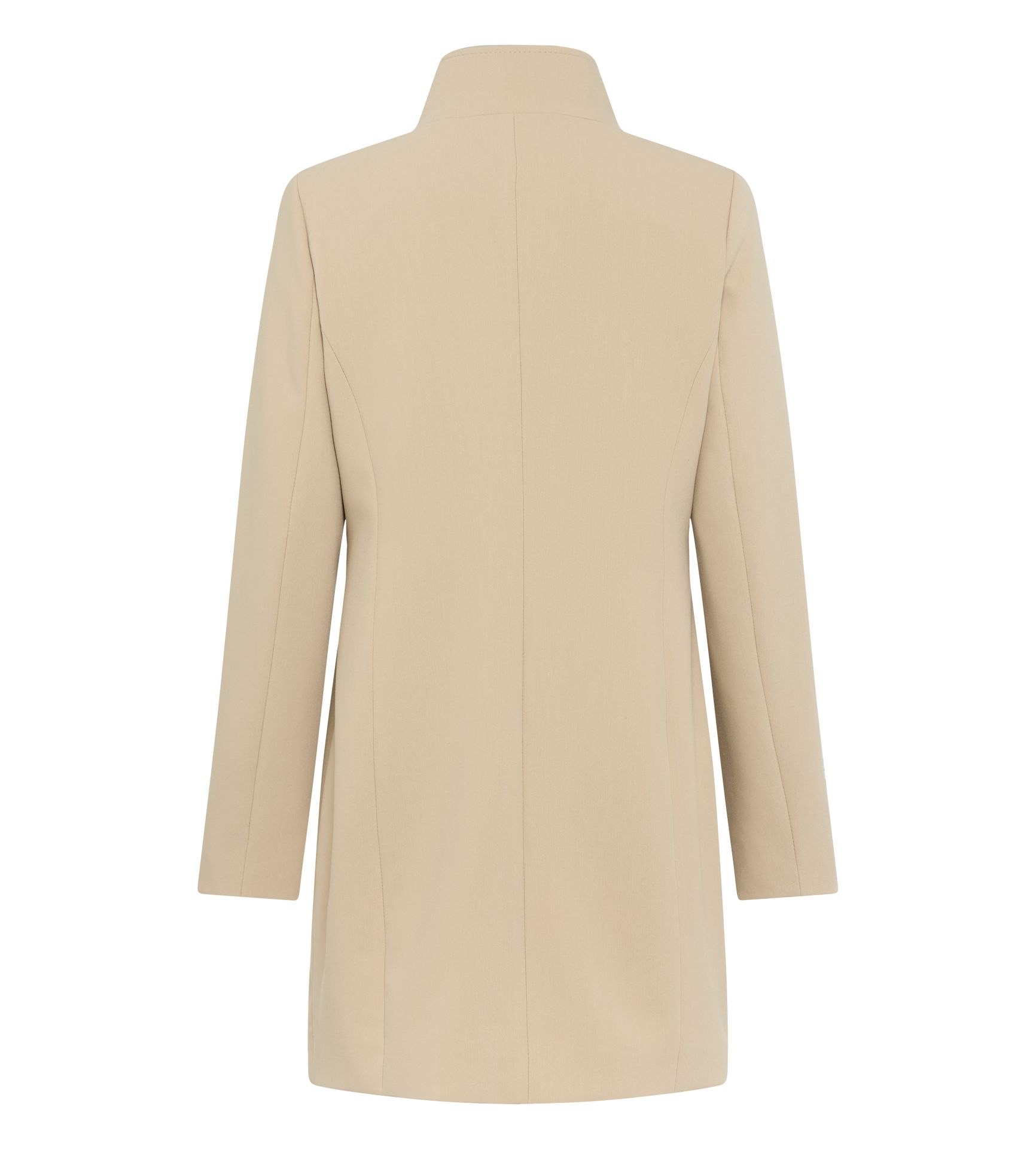 feiner gewebter Kurzmantel mit Viskose-Anteil und Stehkragen