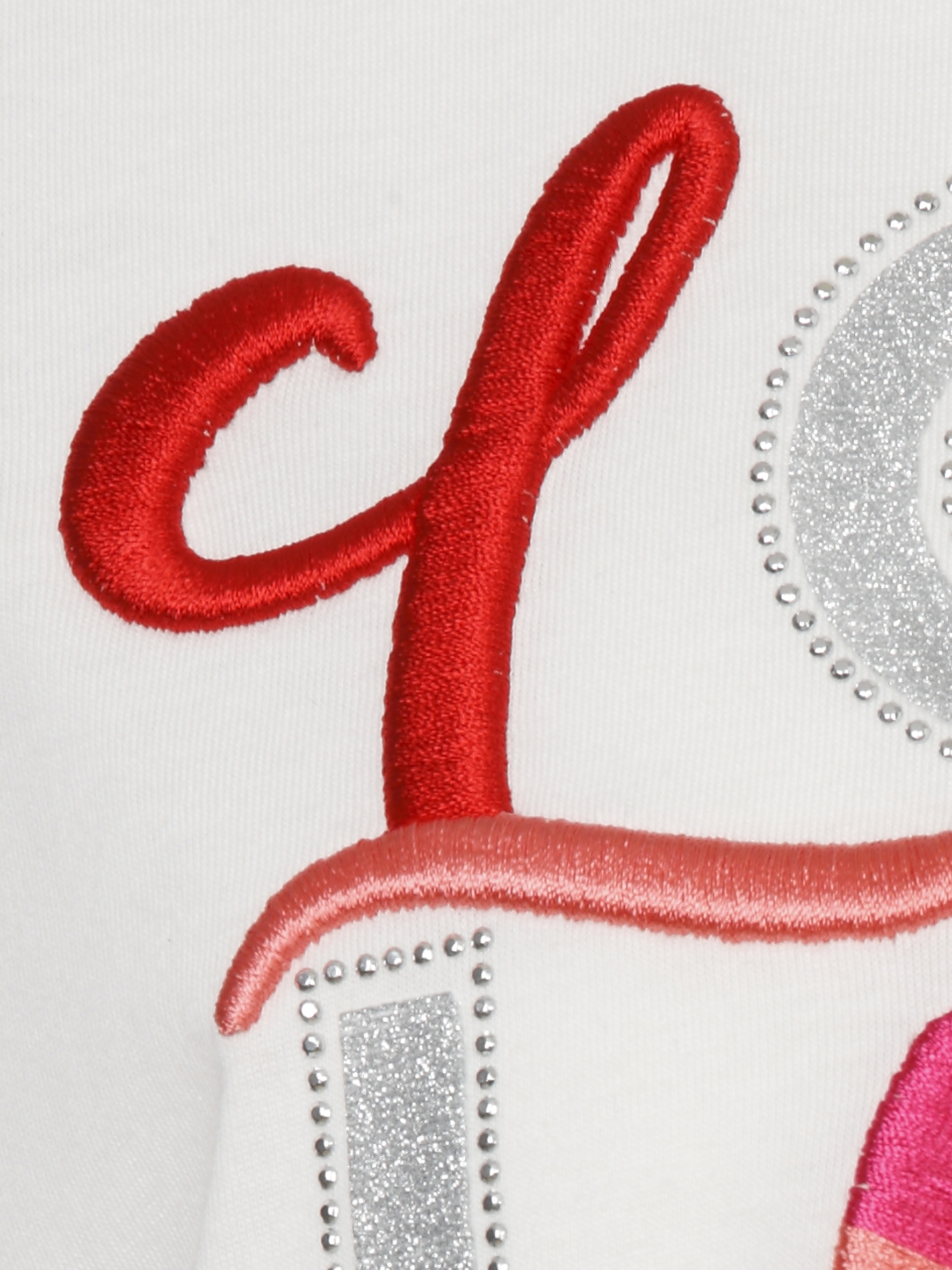 T-Shirt mit Druck Motiv  und Stickerei