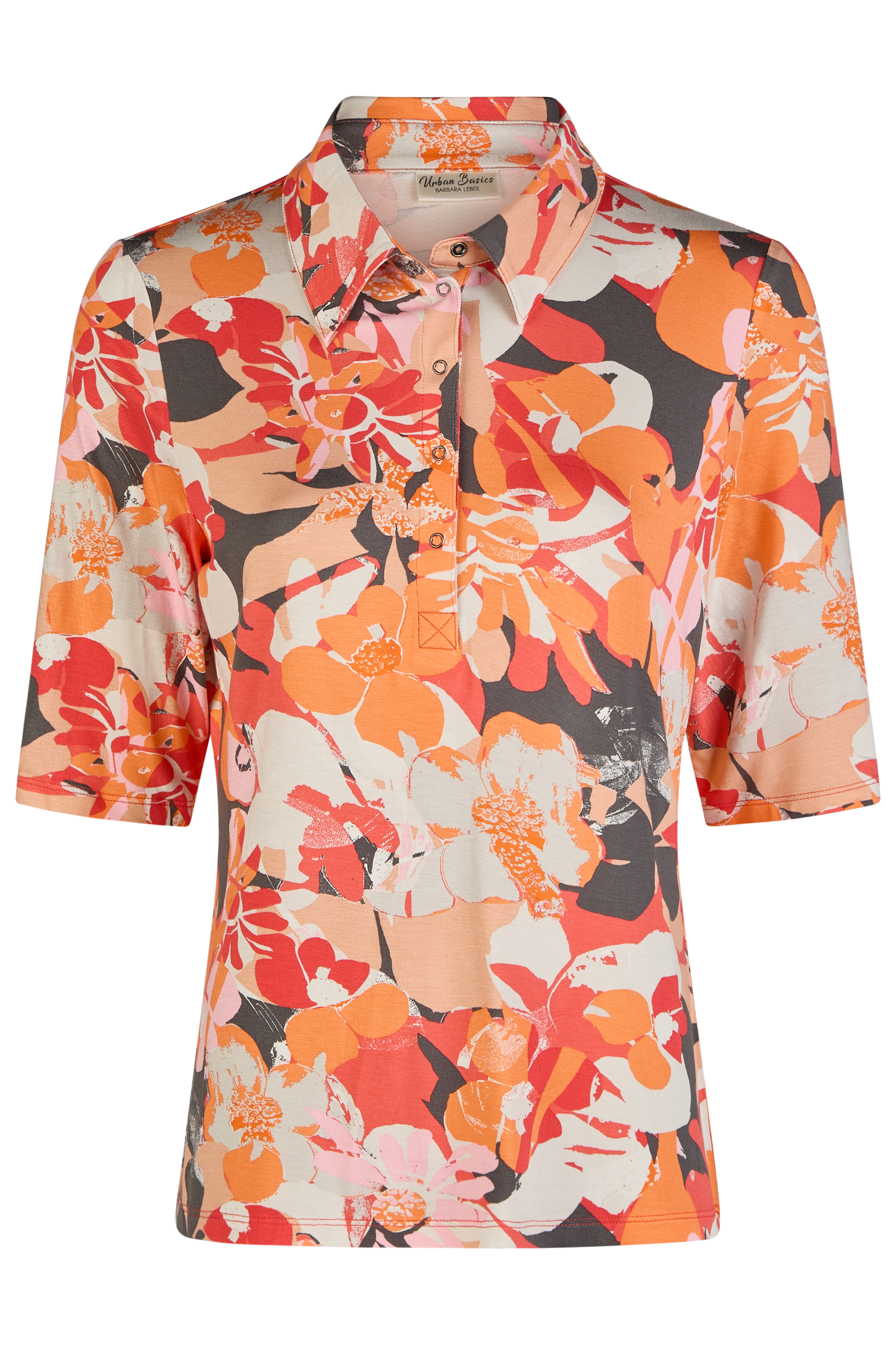 gemustertes Polo-Shirt aus Viskose-Stretch