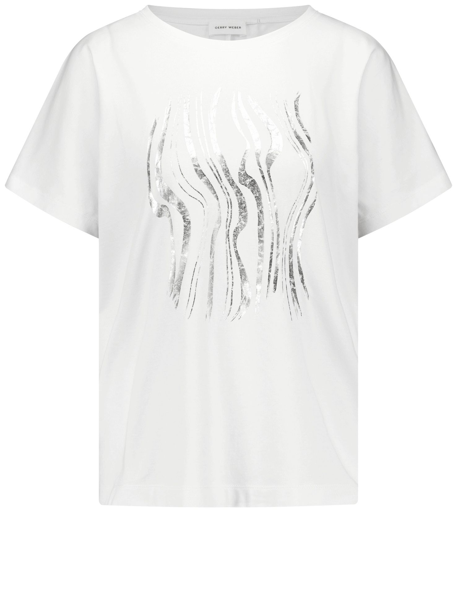 T-Shirt mit metallischem Frontprint