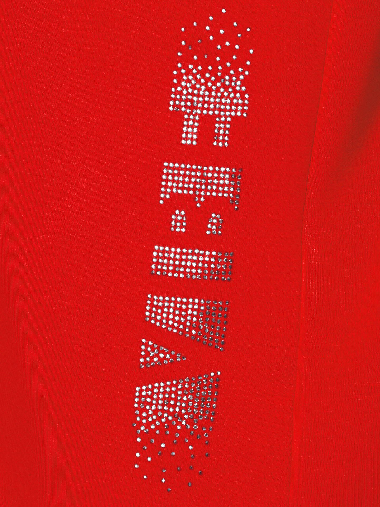 uni Sweatshirt mit Kordelzug und seitl. Straß-Applikation aus Viskose-Mix