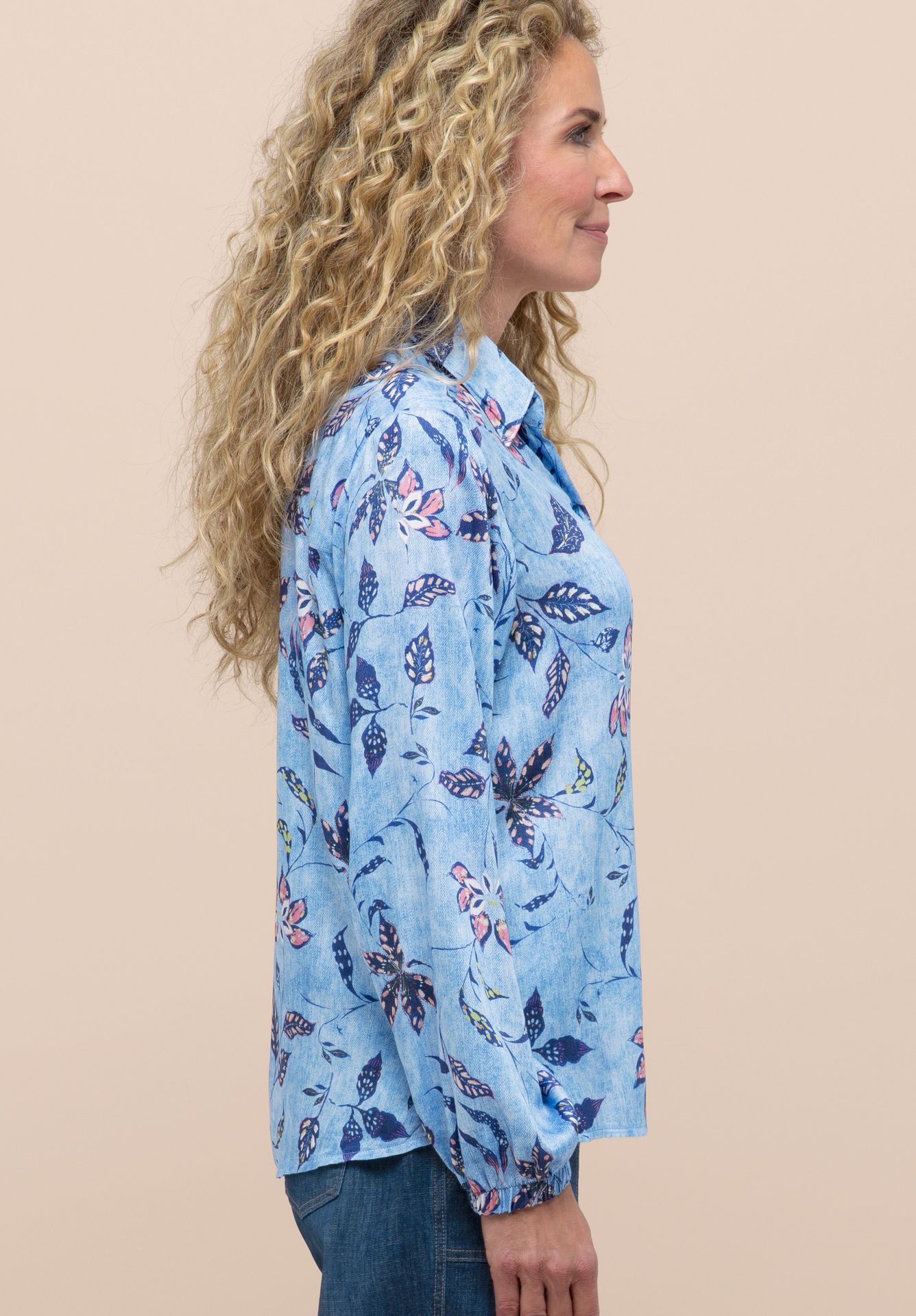 Bluse "ADINA" mit floralem Allover-Druck aus reiner Viskose