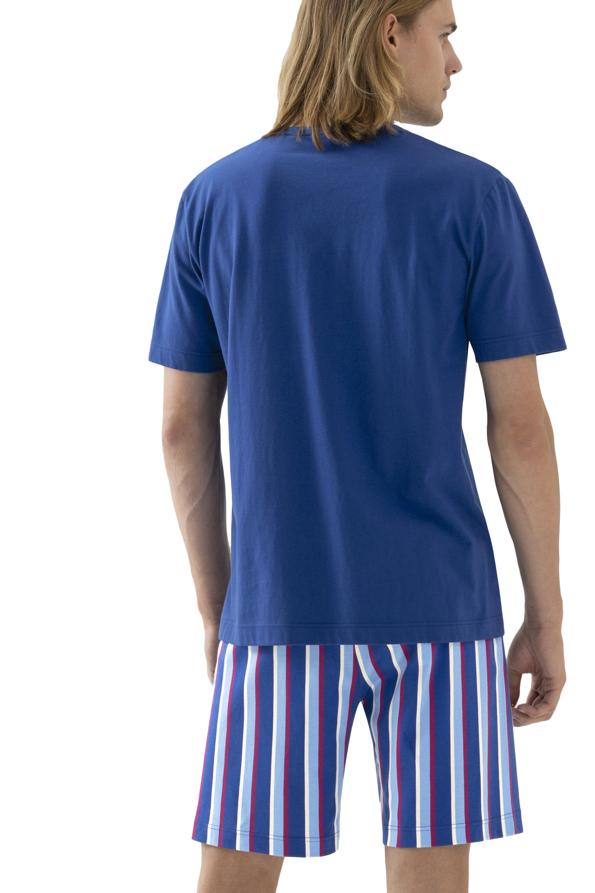kurzer Schlafanzug aus Baumwoll-Jersey mit Streifenhose