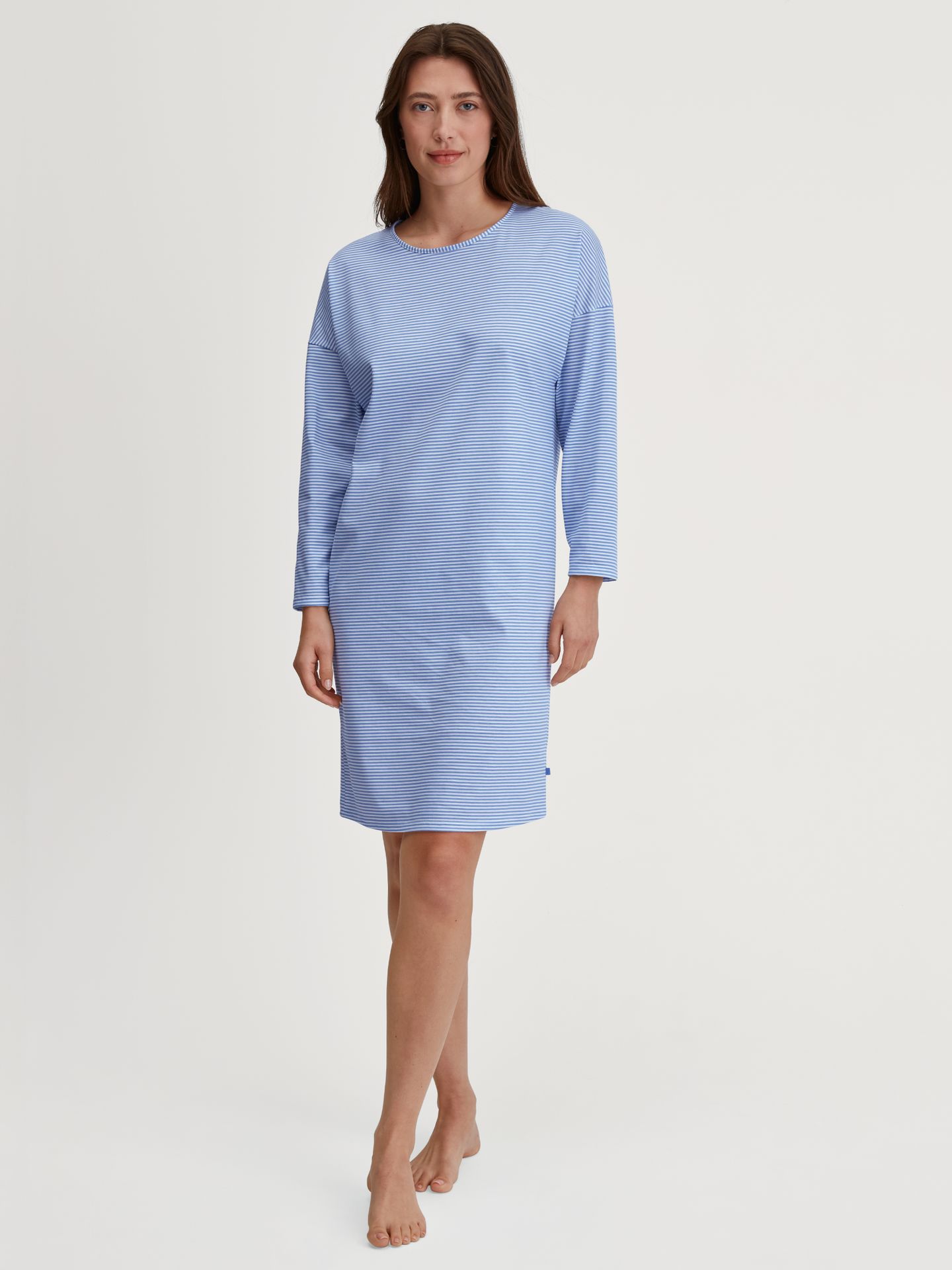 feingeringeltes Nachthemd aus reinem Baumwoll-Jersey