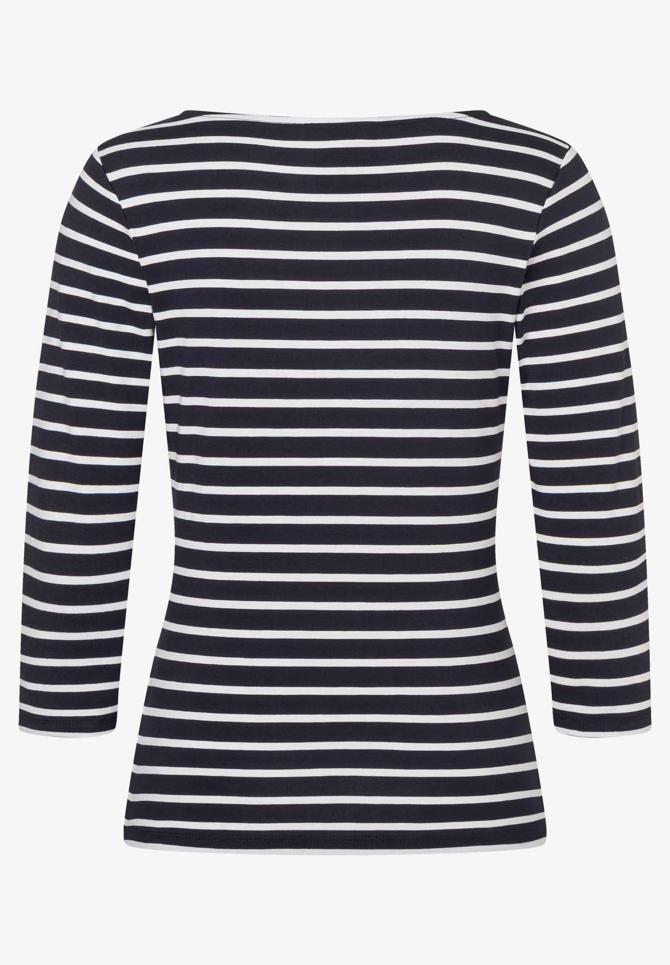 Langarm-Ringel-Shirt aus Viskose-Jersey