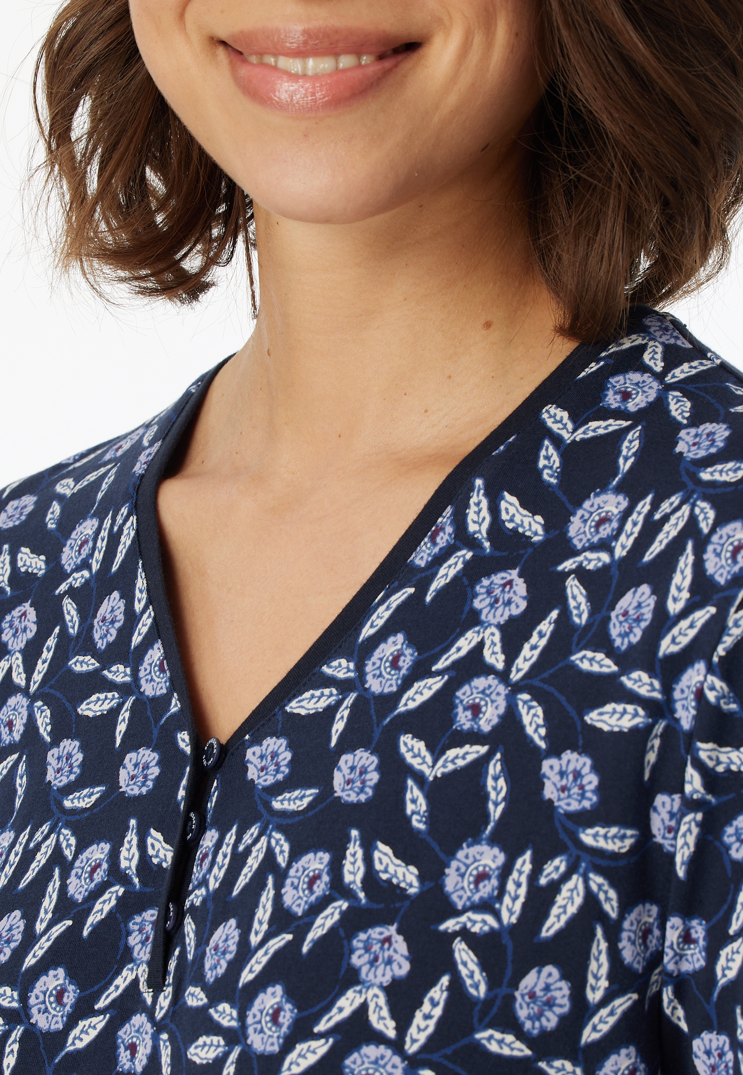 Sleep-Shirt aus 100 % Bio-Baumwoll-Single-Jersey mit Allover-Fruchtmotiv 100cm lang