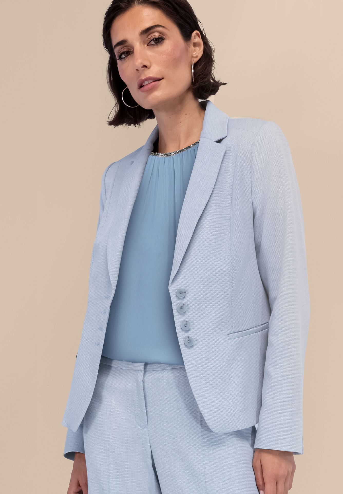 Blazerjacke "VIVETTE" im Fil-a-Fil-Dessin aus Baumwoll-Viskose-Mix