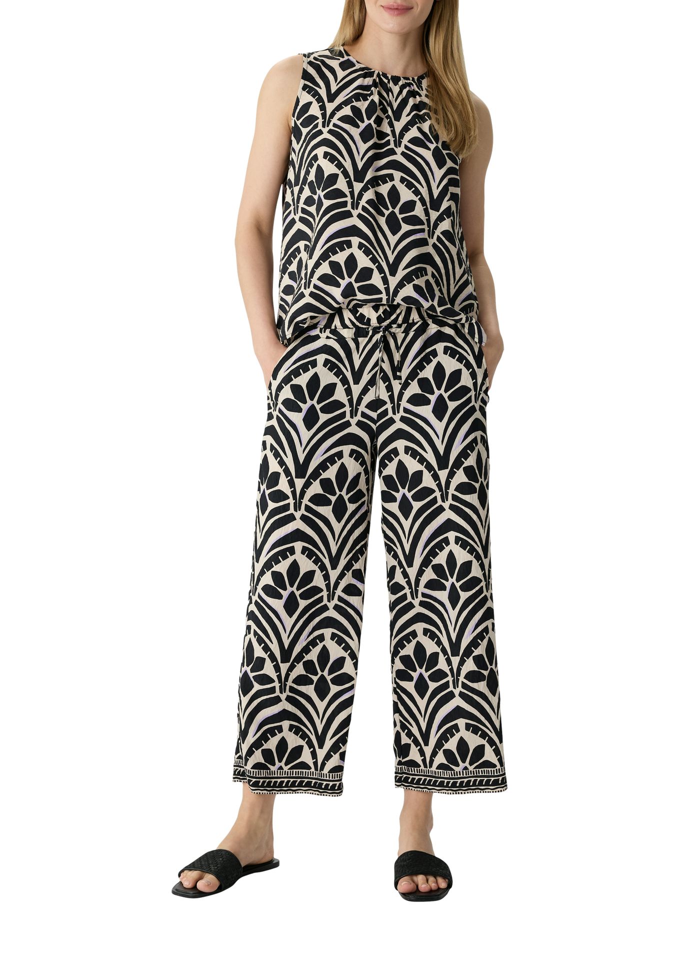 Culotte aus Viskosemix mit Allover-Print