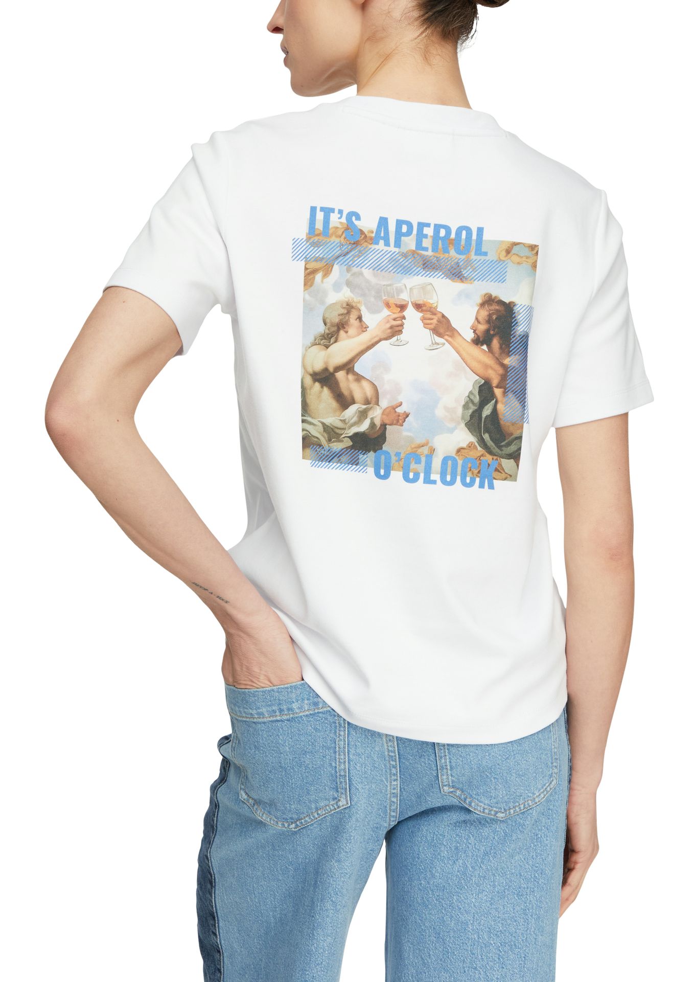 lässiges Oversize-T-Shirt mit Rücken-Print aus Baumwoll-Jersey