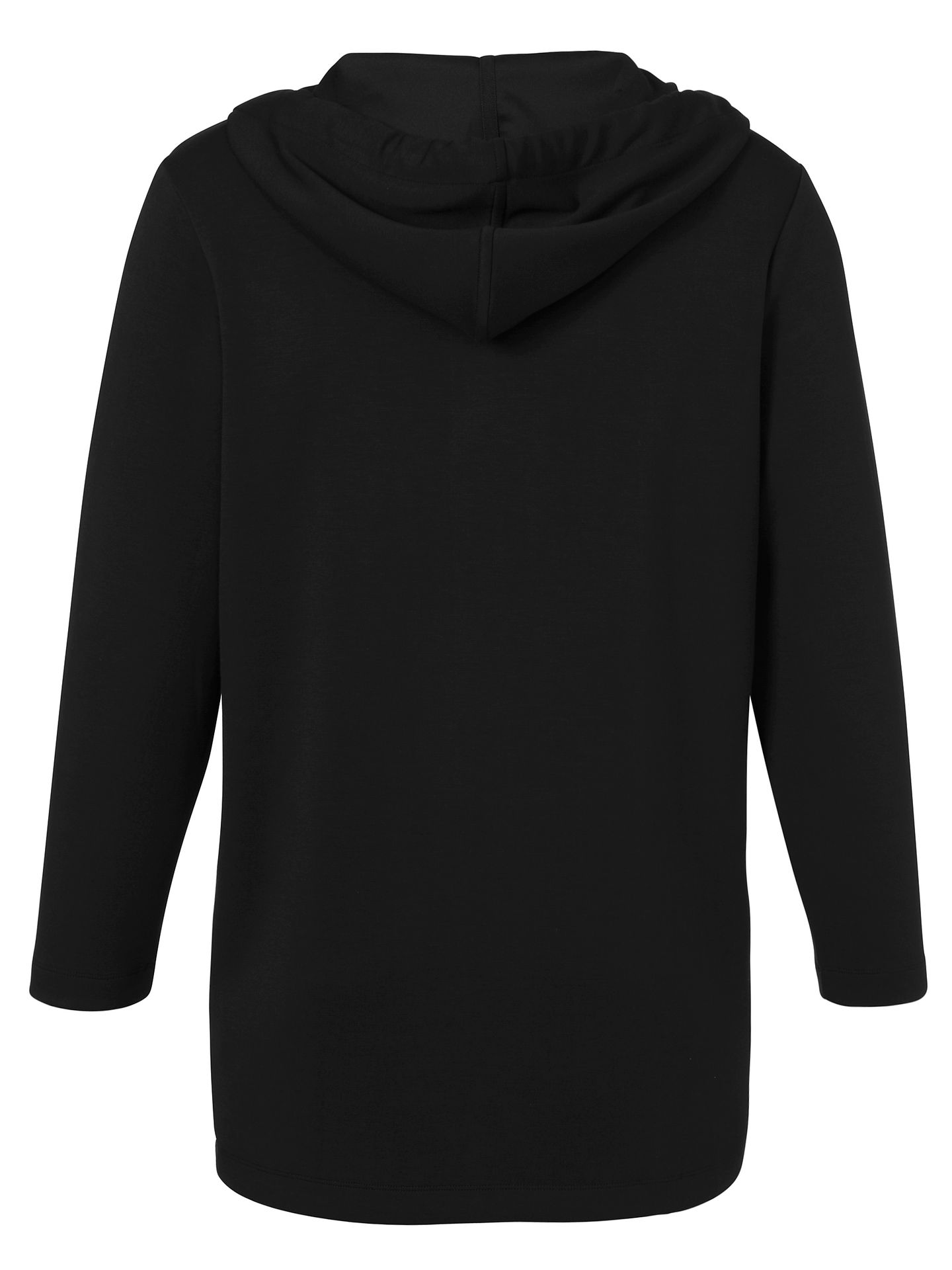 lange Sweat-Jacke mit Kapuze offen aus Viskose-Mix