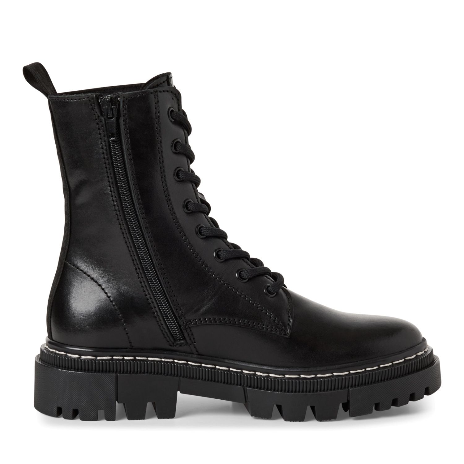 rustikale Damen Schnürboots aus Glattleder in schwarz und aus Wildleder in bordo