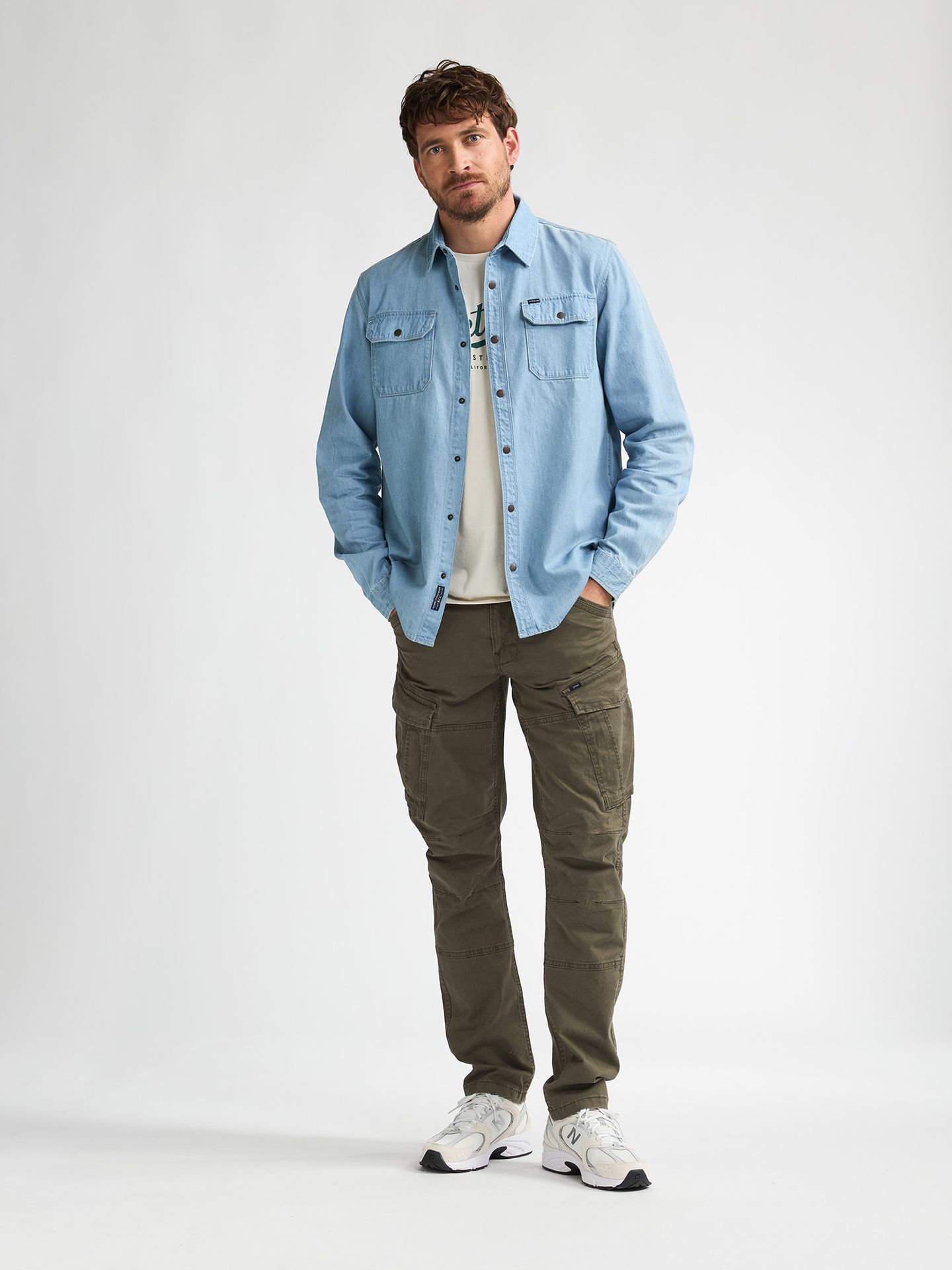 Men Shirt Long Sleeve Denim