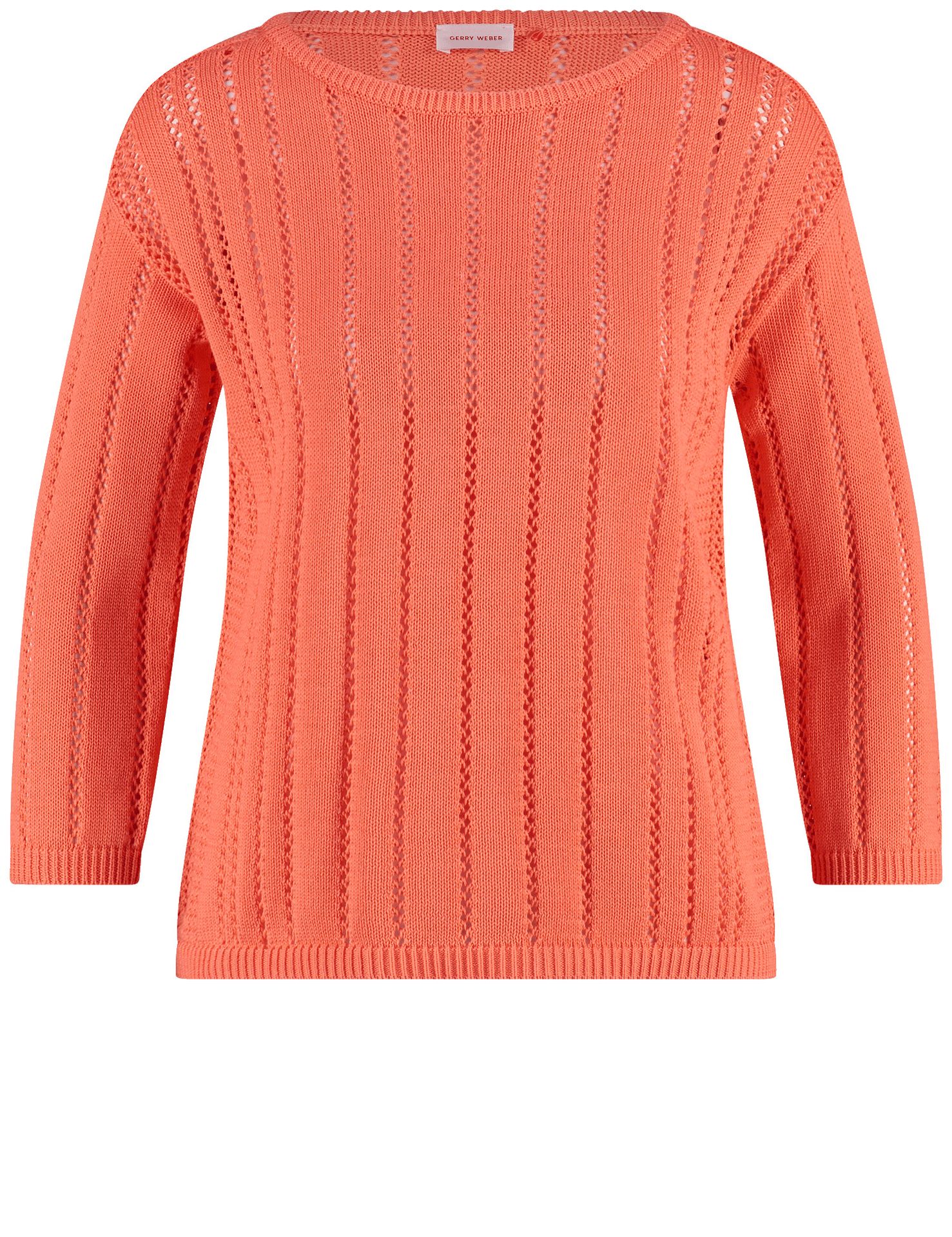luftiger Sommer-Pullover mit Ajour-Streifen aus reiner Baumwolle