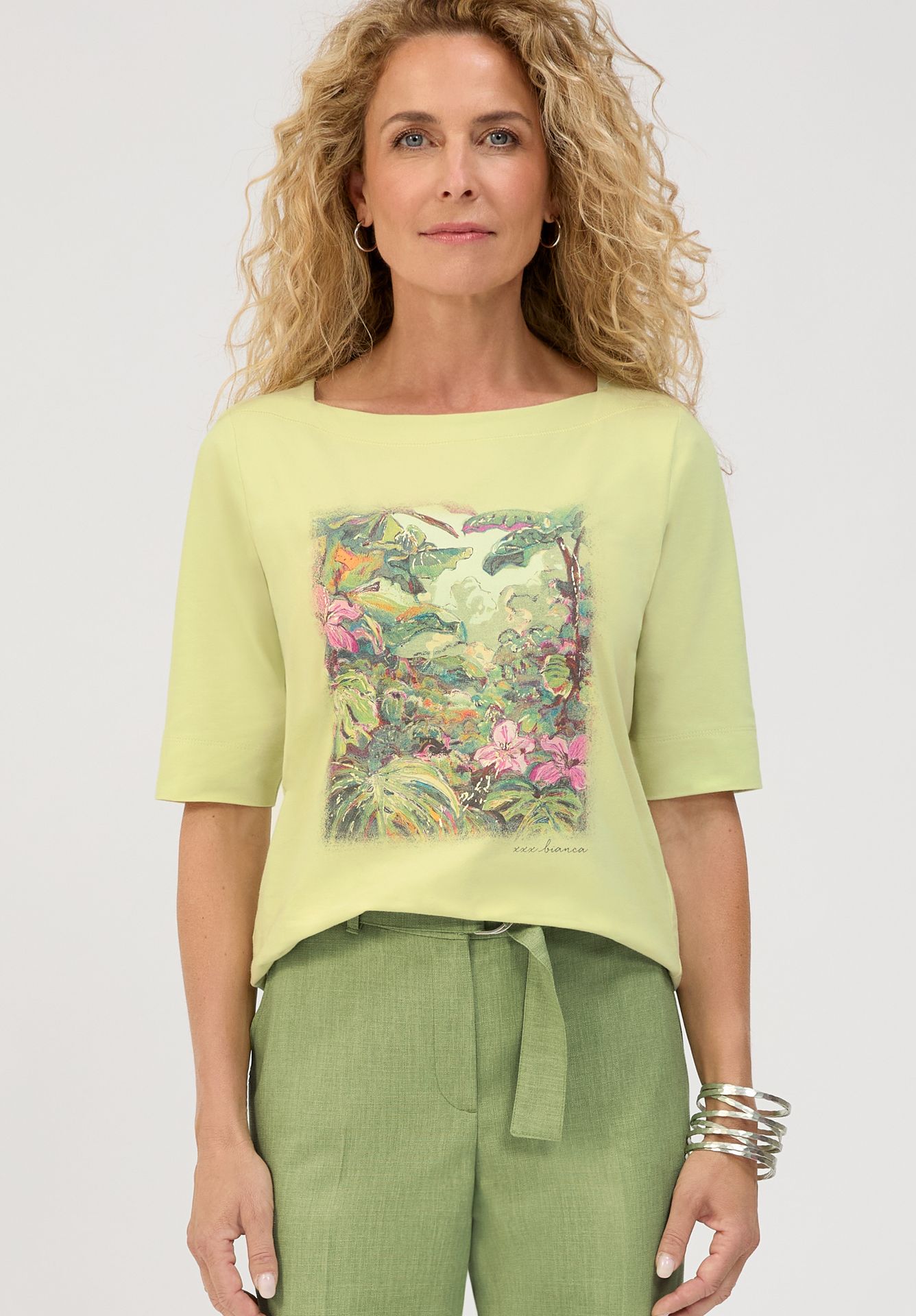 feminines T-Shirt "LOTTI" mit Frontprint aus Baumwoll-Jersey