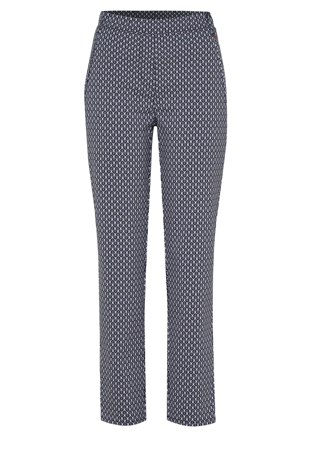 mod. Damen-Schlupfhose "Alice Zip 7/8" aus Baumwoll-Jacquard
