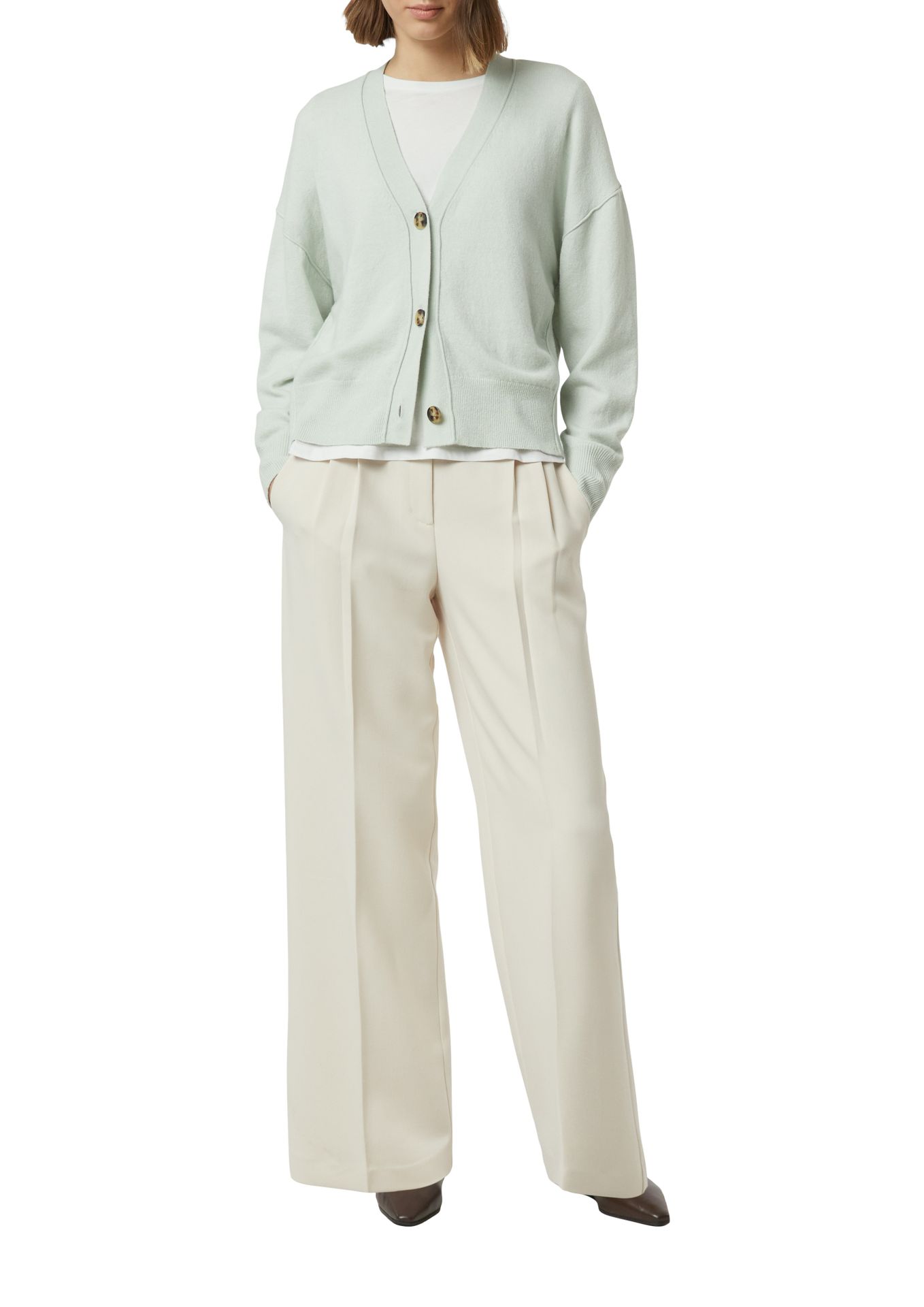 flauschiger Strick-Cardigan mit luxuriösem Cashmere Touch aus Baumwoll-Mix