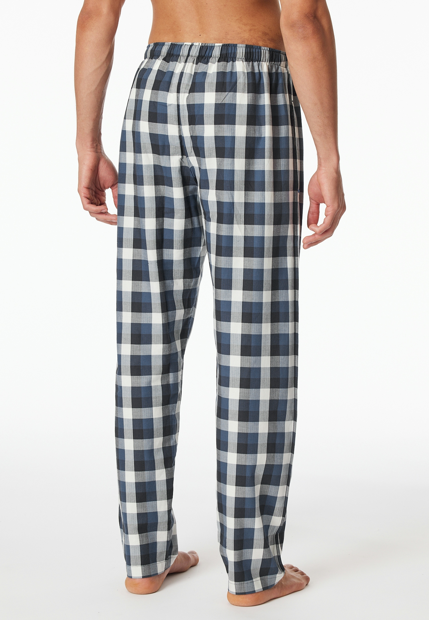 Herren Nightwear-Hose lang aus gewebtem Karo