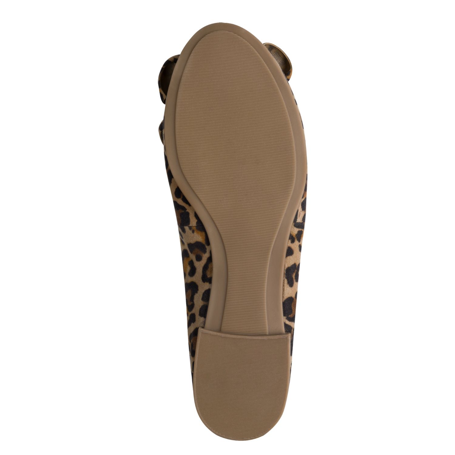 Da.-Ballerina mit Leoparden-Muster aus Wildleder mit Schleife