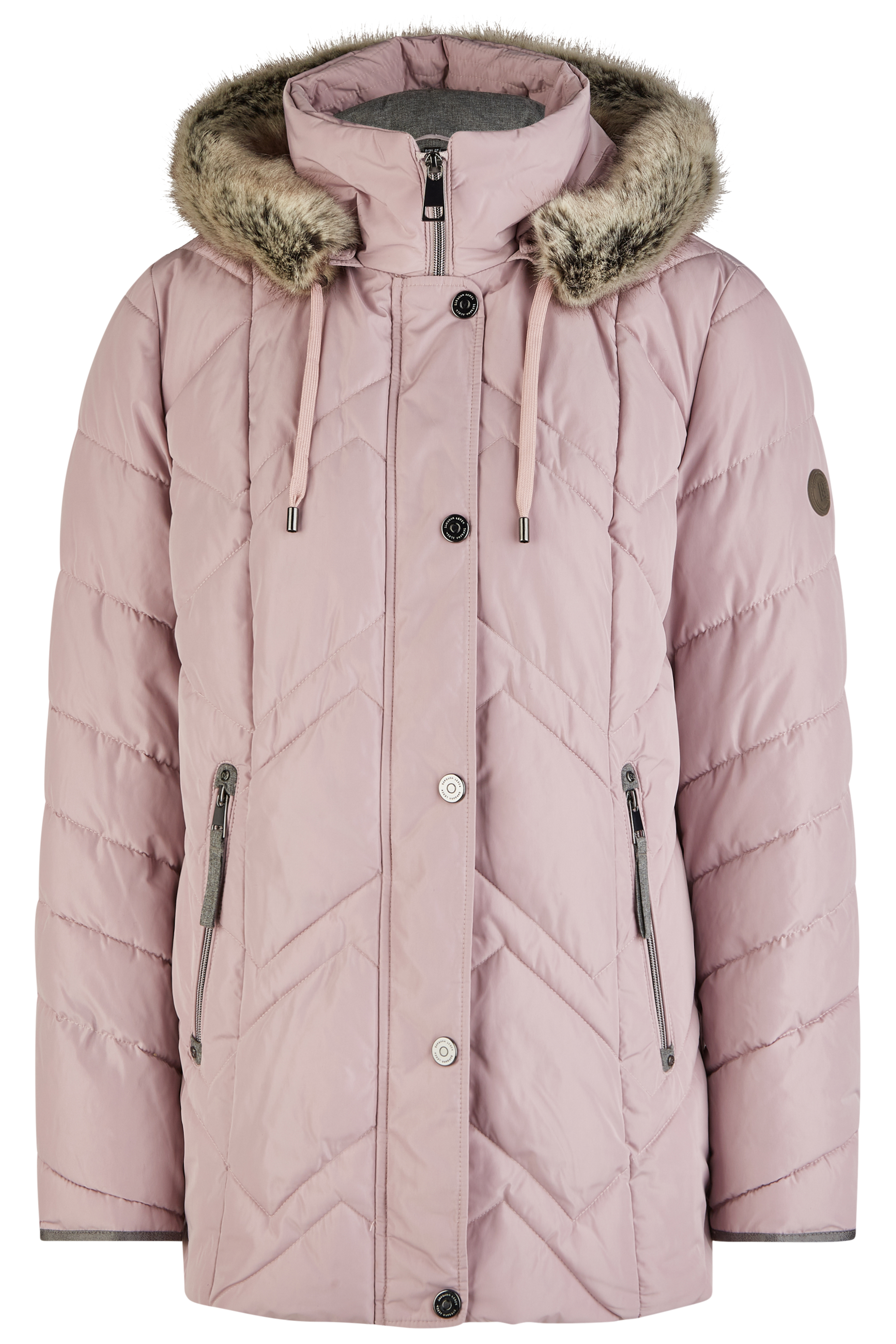 warme Stepp-Jacke mit Kapuze und Webpelz