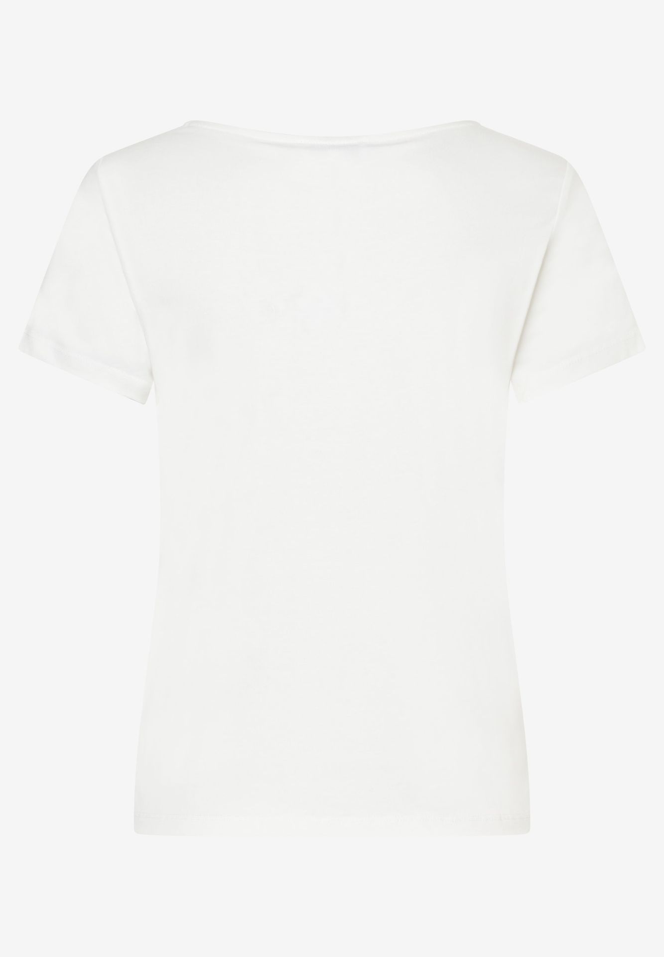 weisses T-Shirt mit Herz-Front-Print aus Baumwoll-Modal-Mix