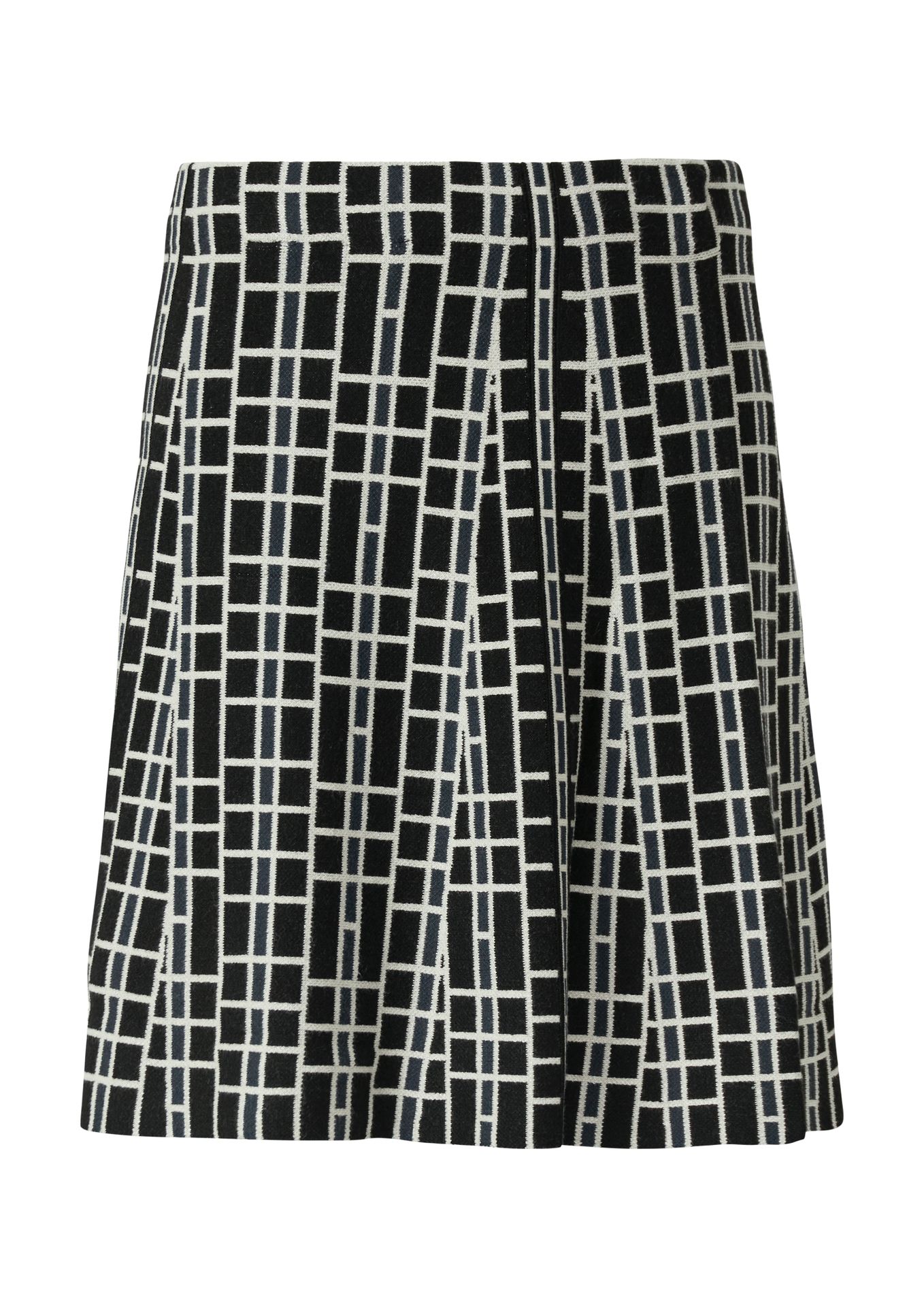 kurzer Rock aus graphischem Jacquard-Strick in Viskose-Mix