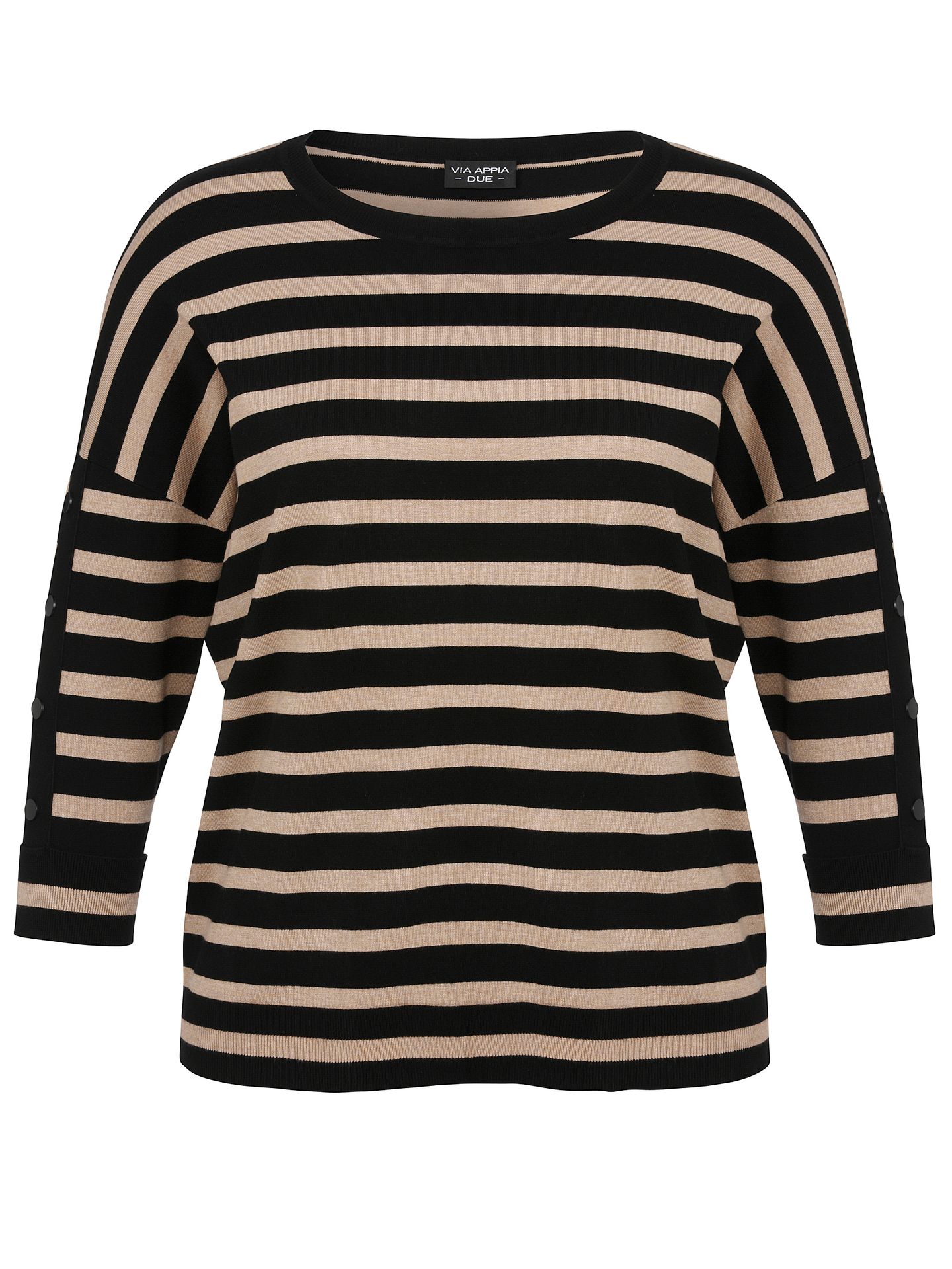 3/4 Arm Feinstrick-Pullover mit Blockringel aus Viskose-Mix