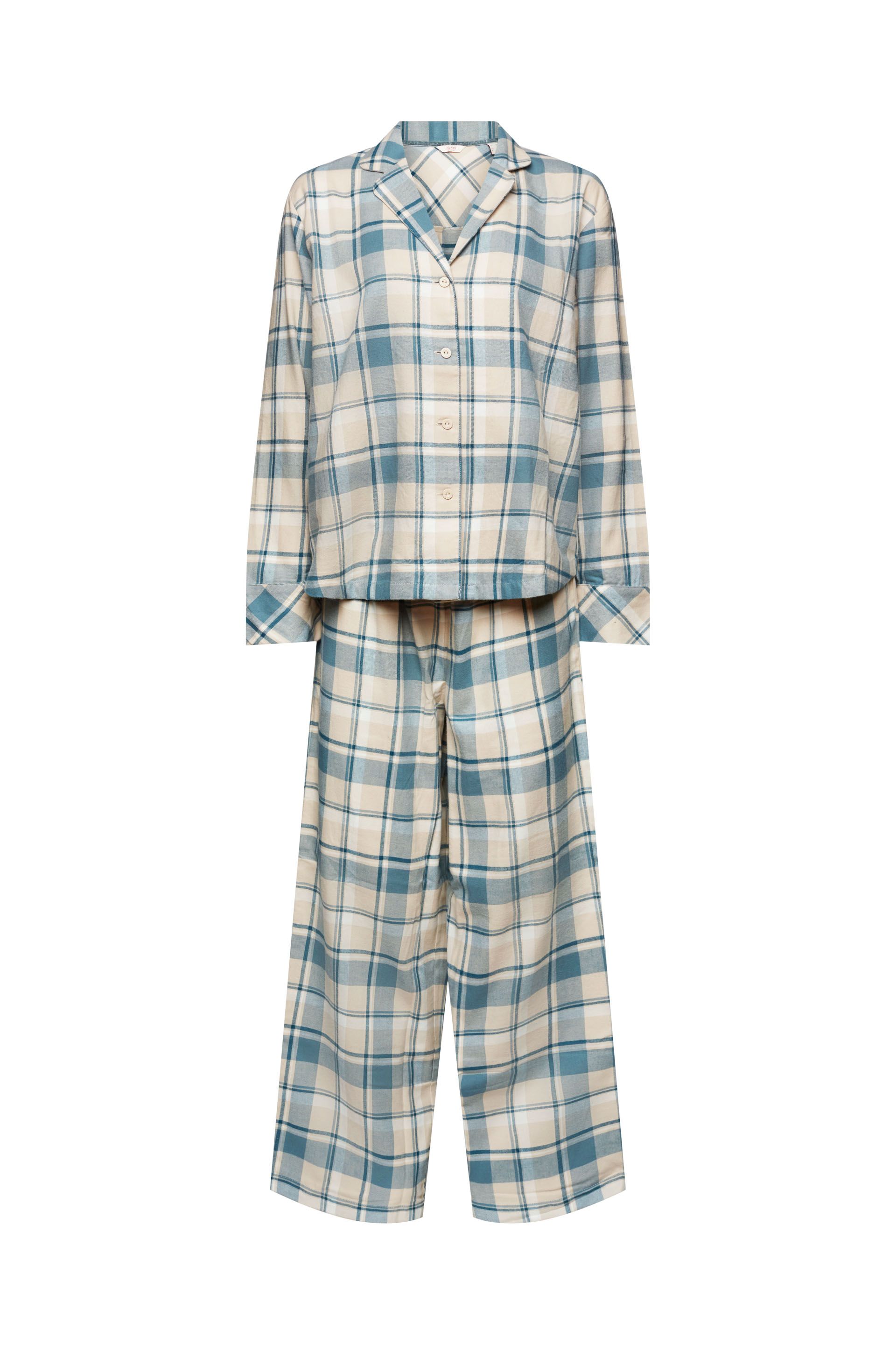 Damen-Pyjama aus kariertem Baumwoll-Flanell