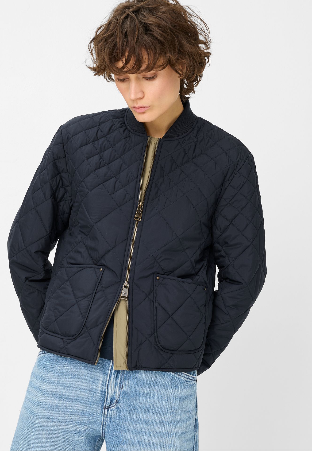 kurzer modischer Stepp-Blouson "Repreve" mit Strickbündchen