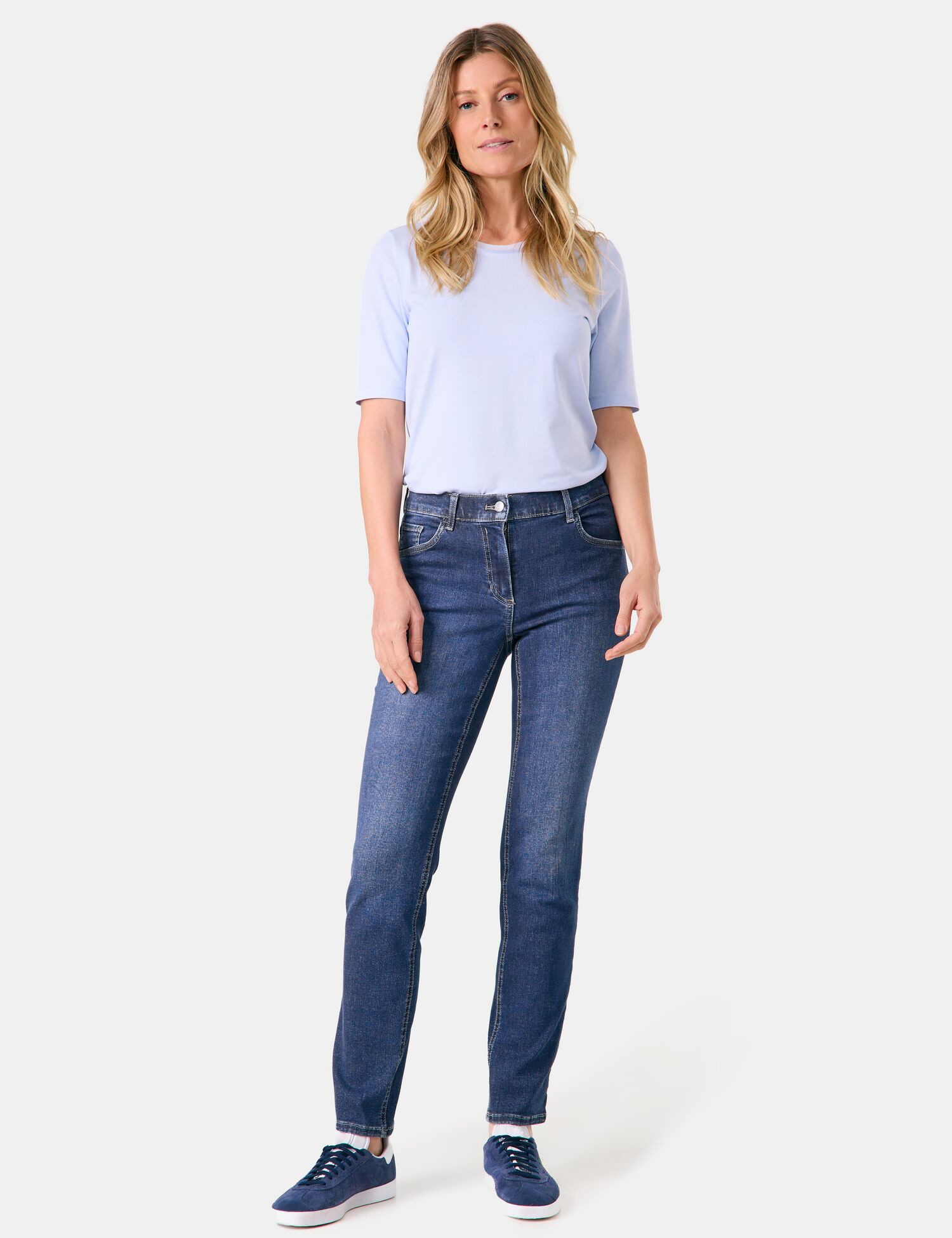 5-Pocket Jeans ALIS꞉SA SLIM STRAIGHT Kurzgröße