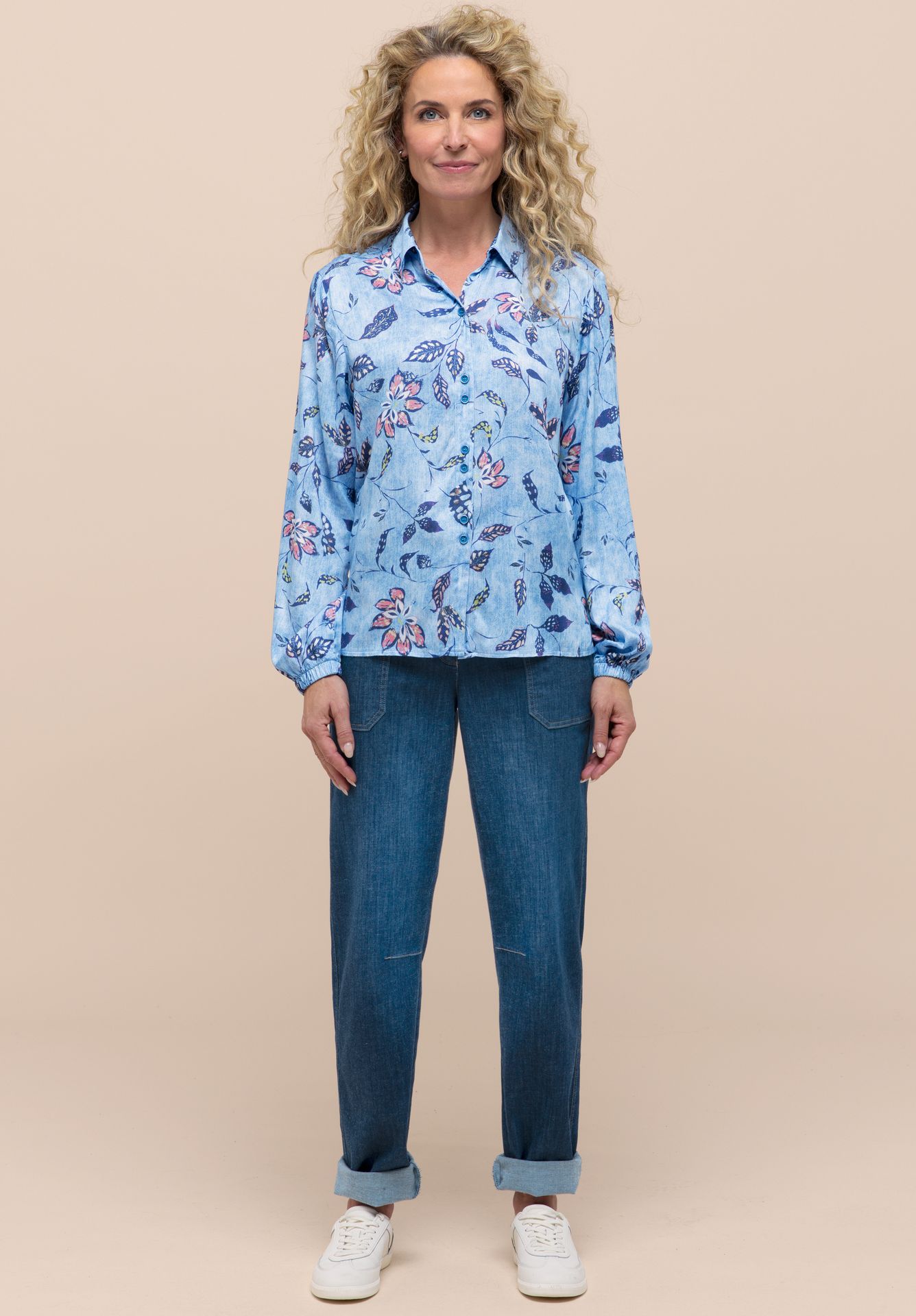 Bluse "ADINA" mit floralem Allover-Druck aus reiner Viskose