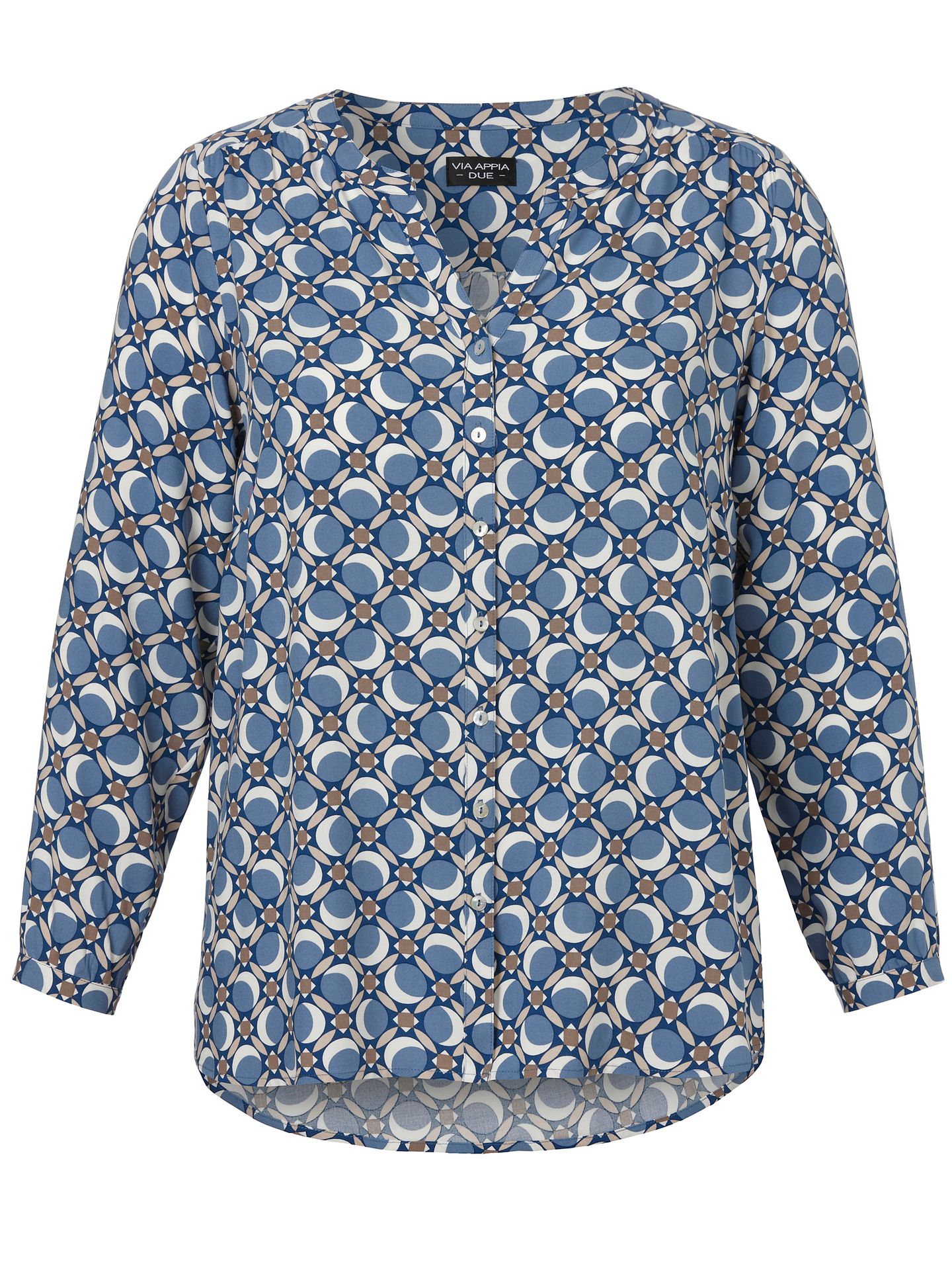 Bluse V-Ausschnitt 1/1 Arm Druck