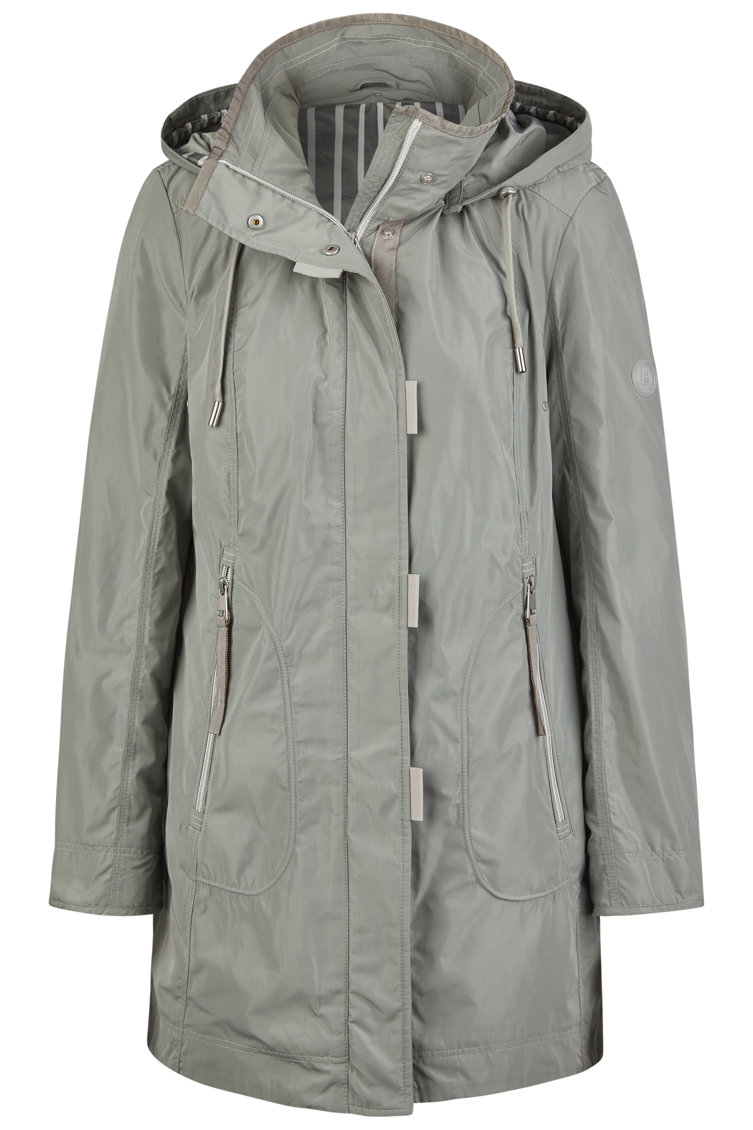 lange ungesteppte Outdoor-Jacke mit Kapuze