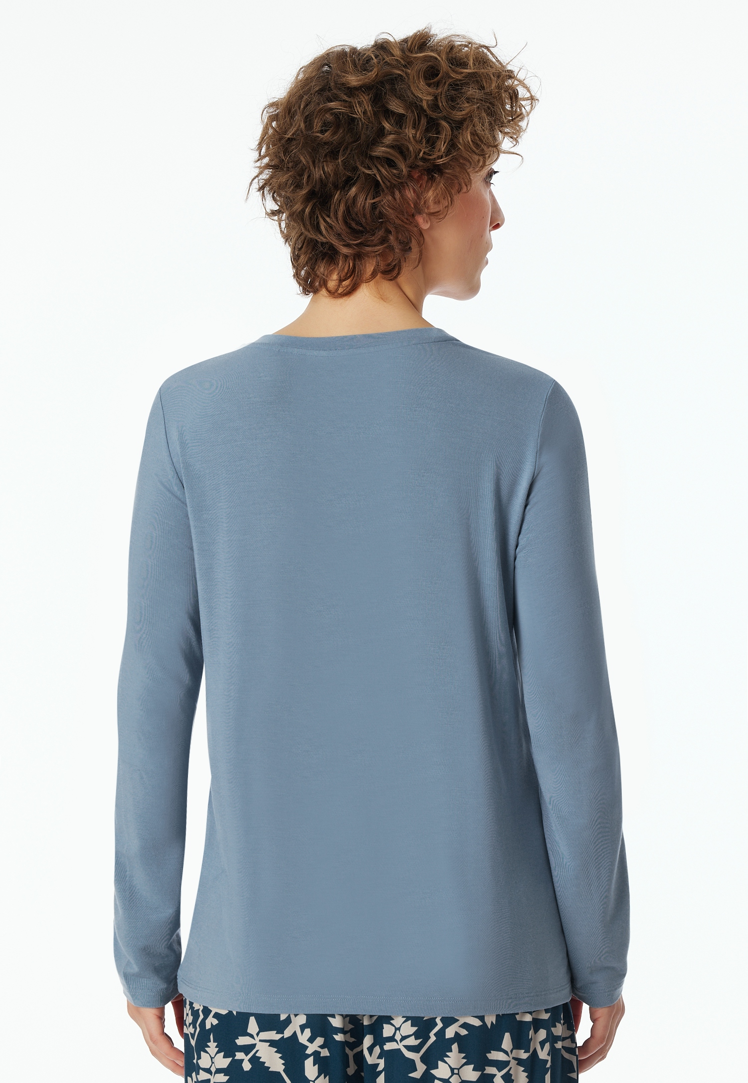 unifarbenes Damen-Loungeshirt aus Modal-Single-Jersey