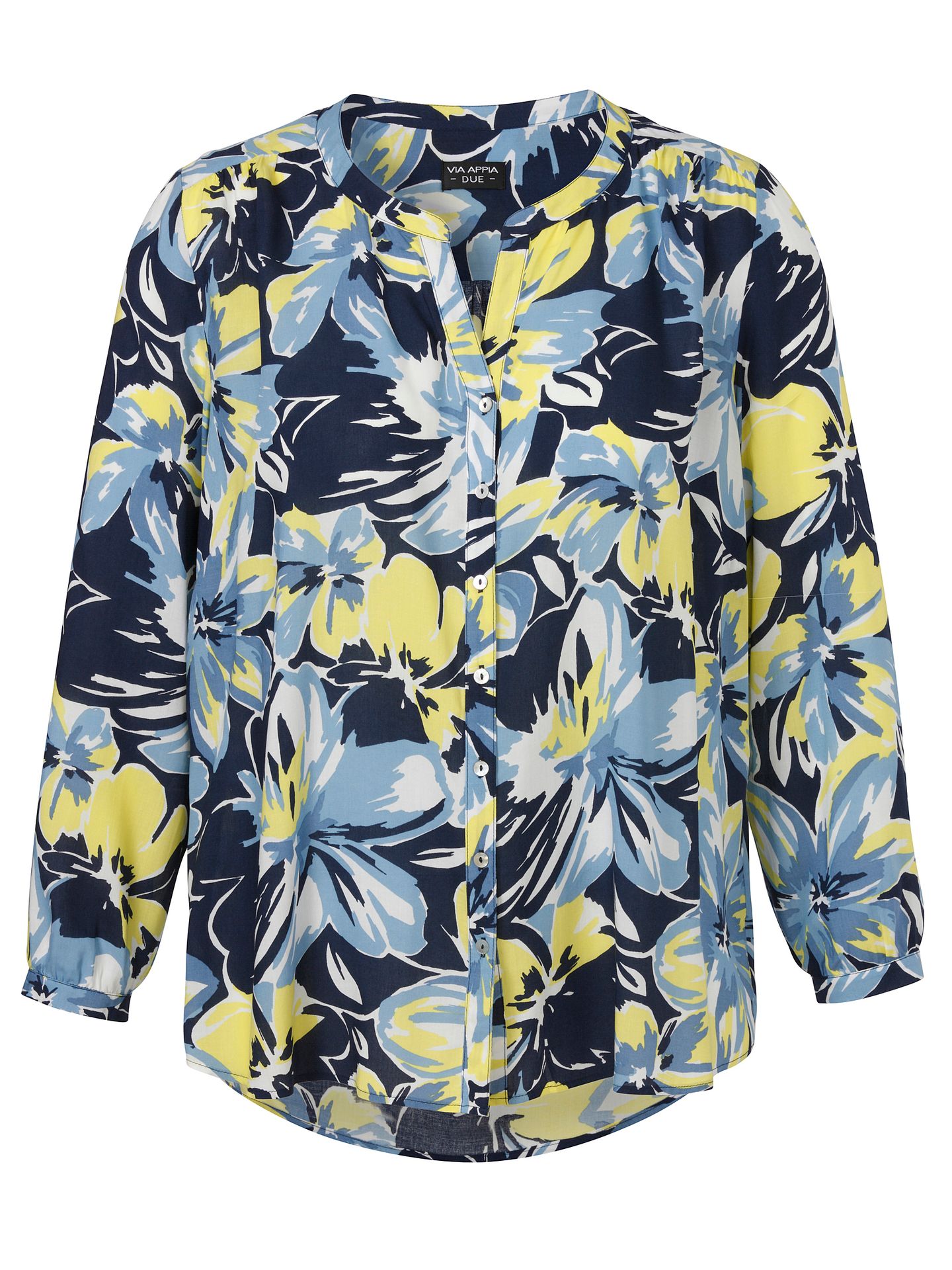 modisch-weite Bluse im floralen Allover-Print aus Viskose